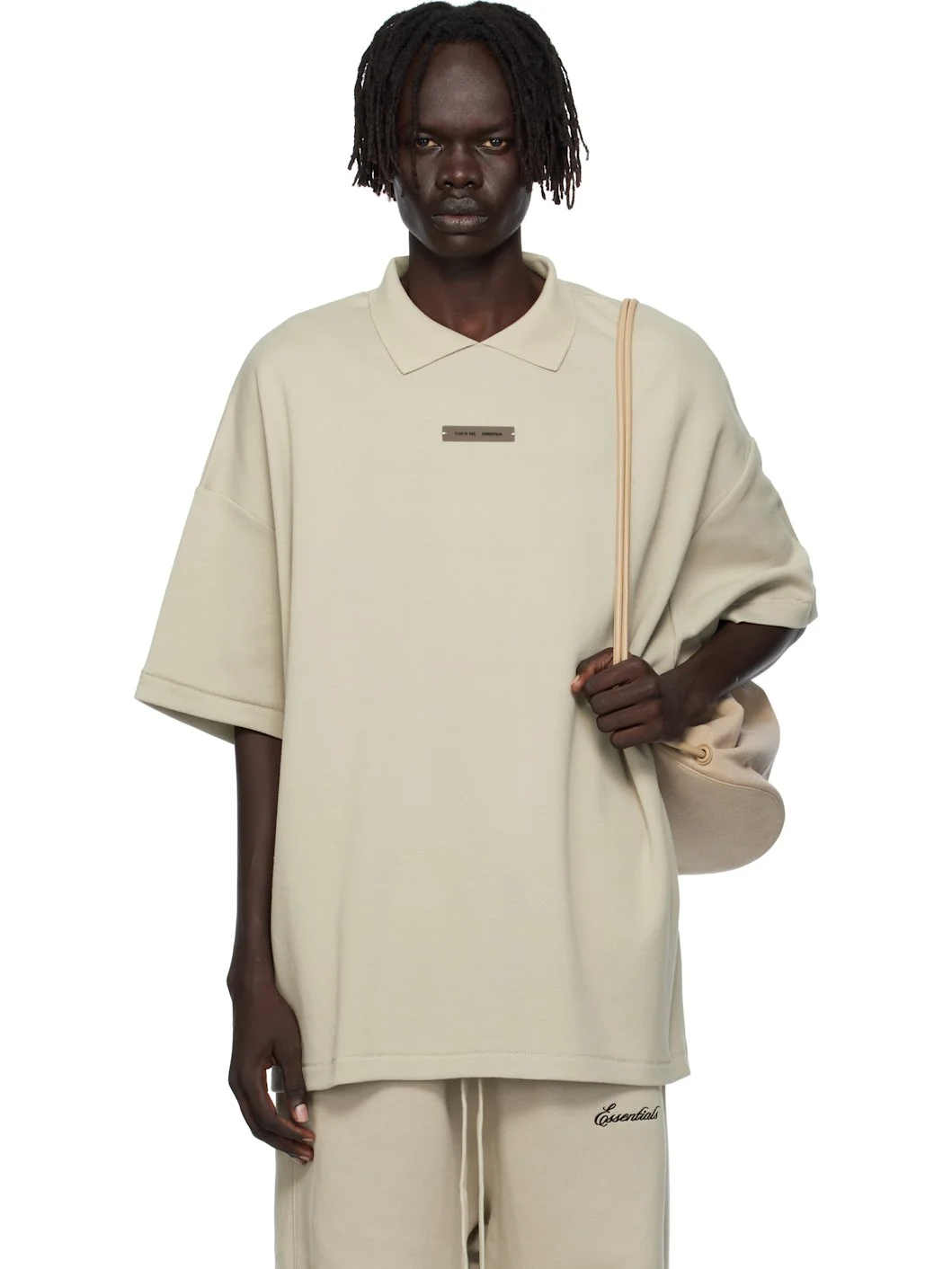 Taupe 90s Fit Piqué Short Sleeve Polo - 1