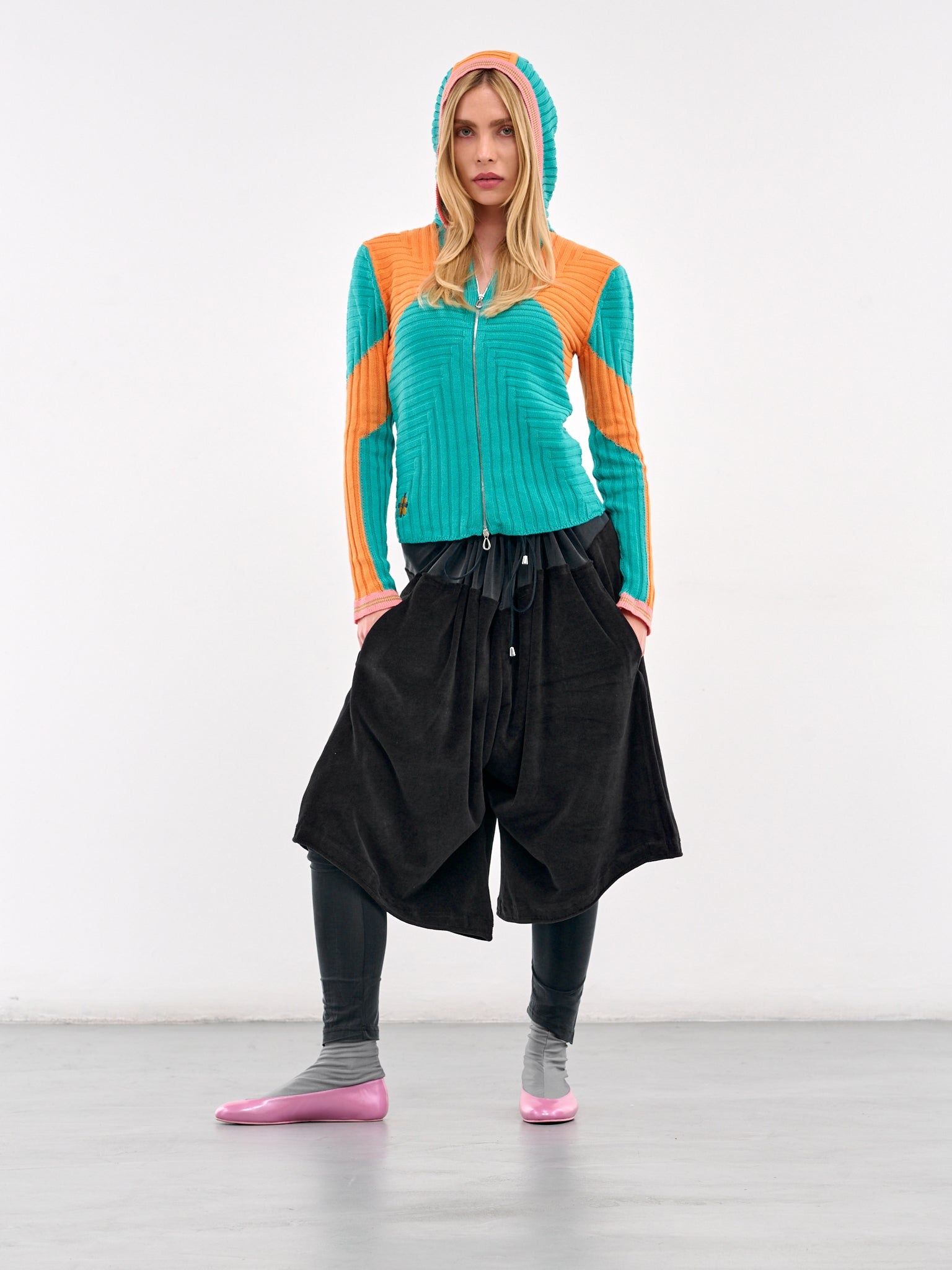 Rib-Knit Zip Hoodie - 6
