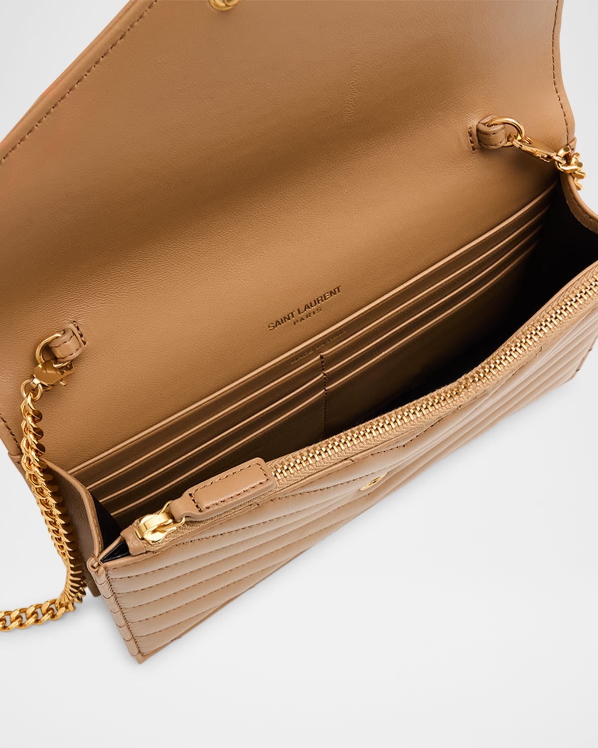 Small YSL Wallet on Chain in Quilted Leather - 4
