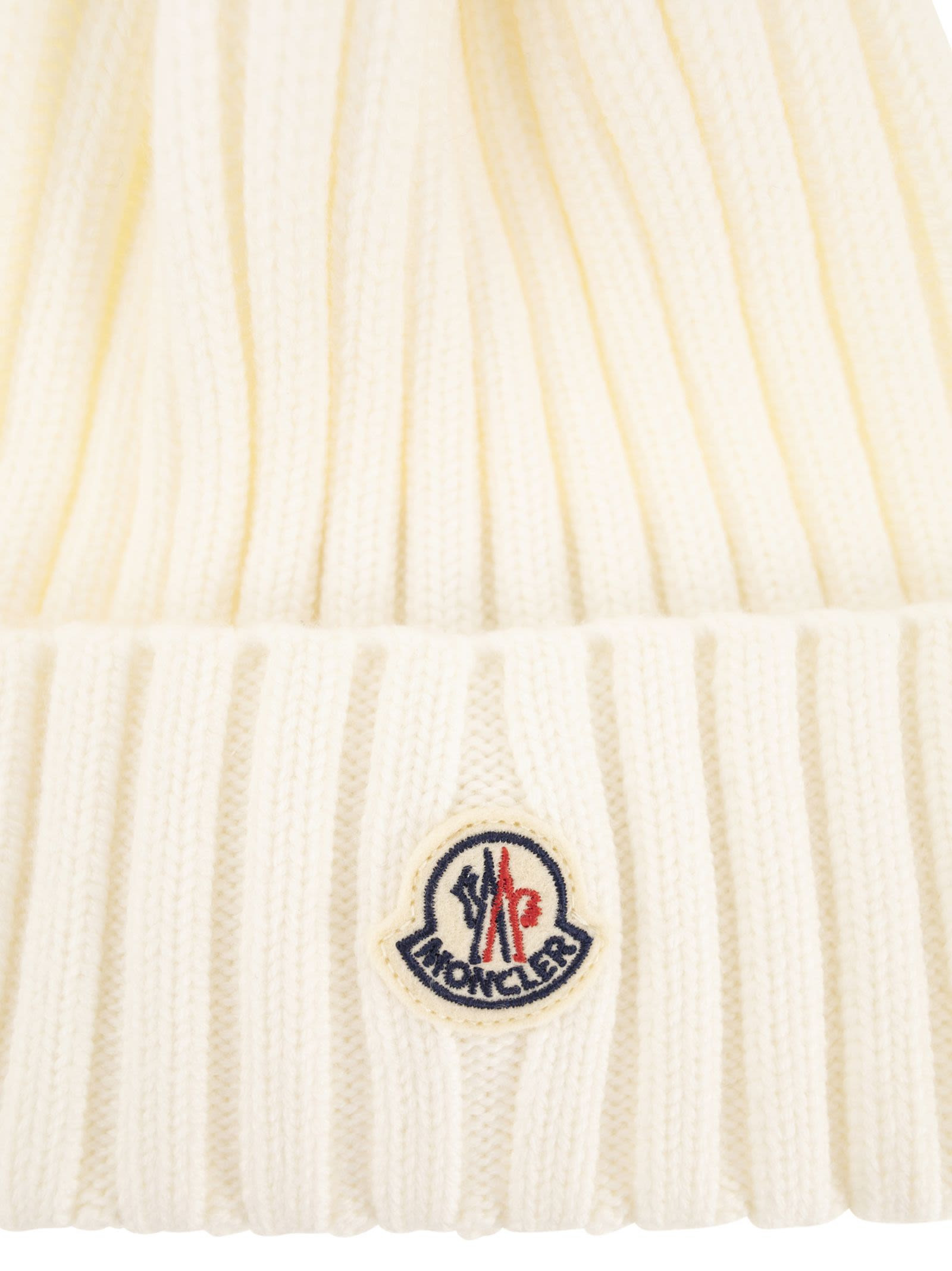 Moncler Women Wool Cap With Synthetic Pompom - 3