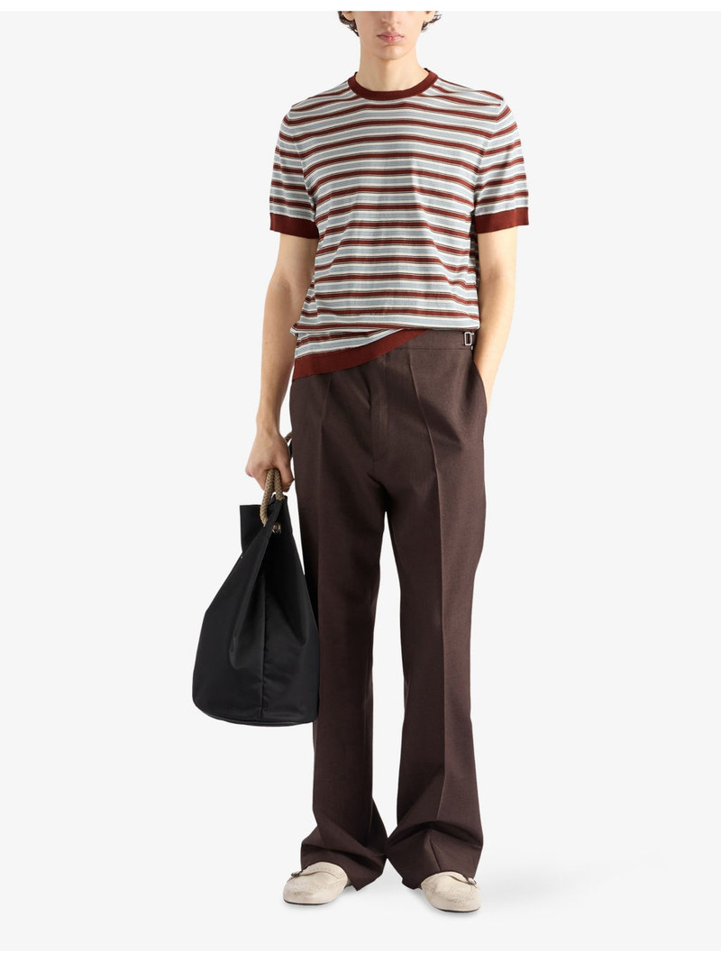 Prada Striped Knitted Cotton Jumper outlook