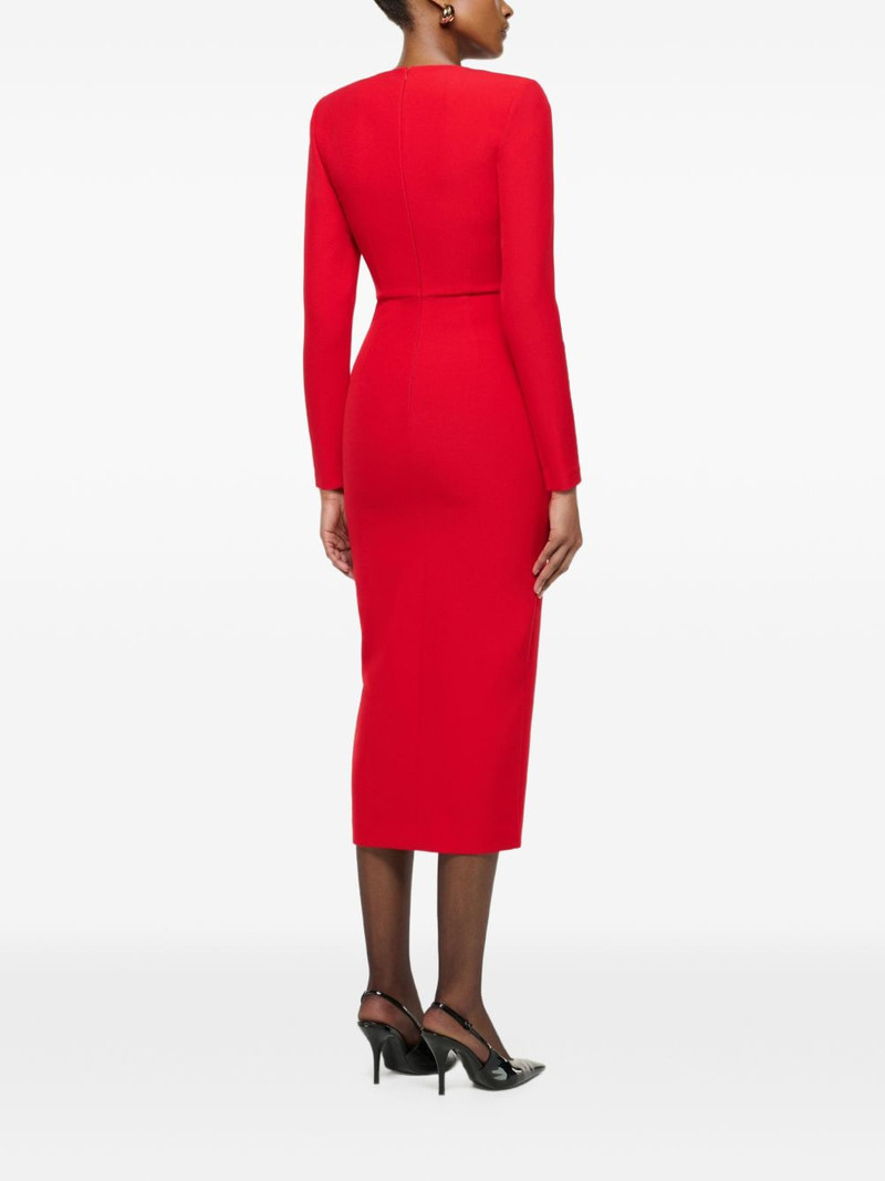ROLAND MOURET flower-detail midi dress outlook