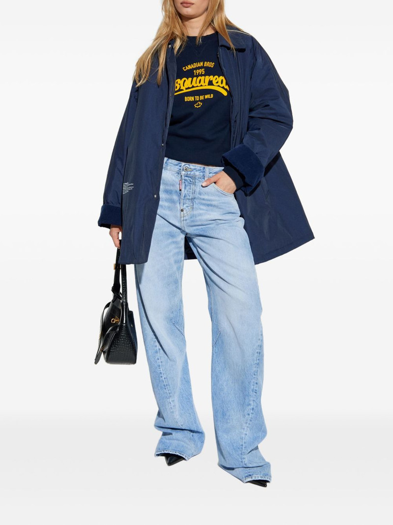 DSQUARED2 velvet-cuffed shirt coat outlook