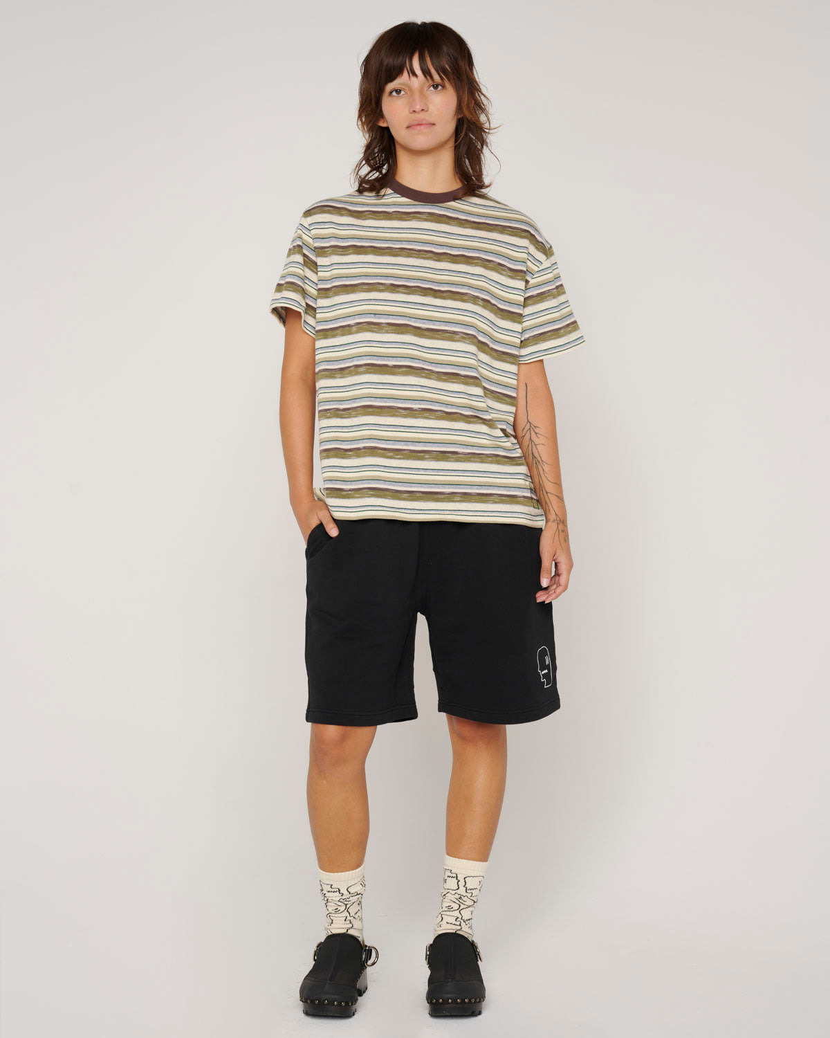 Toni Stripe T-shirt - Olive Multi - 2