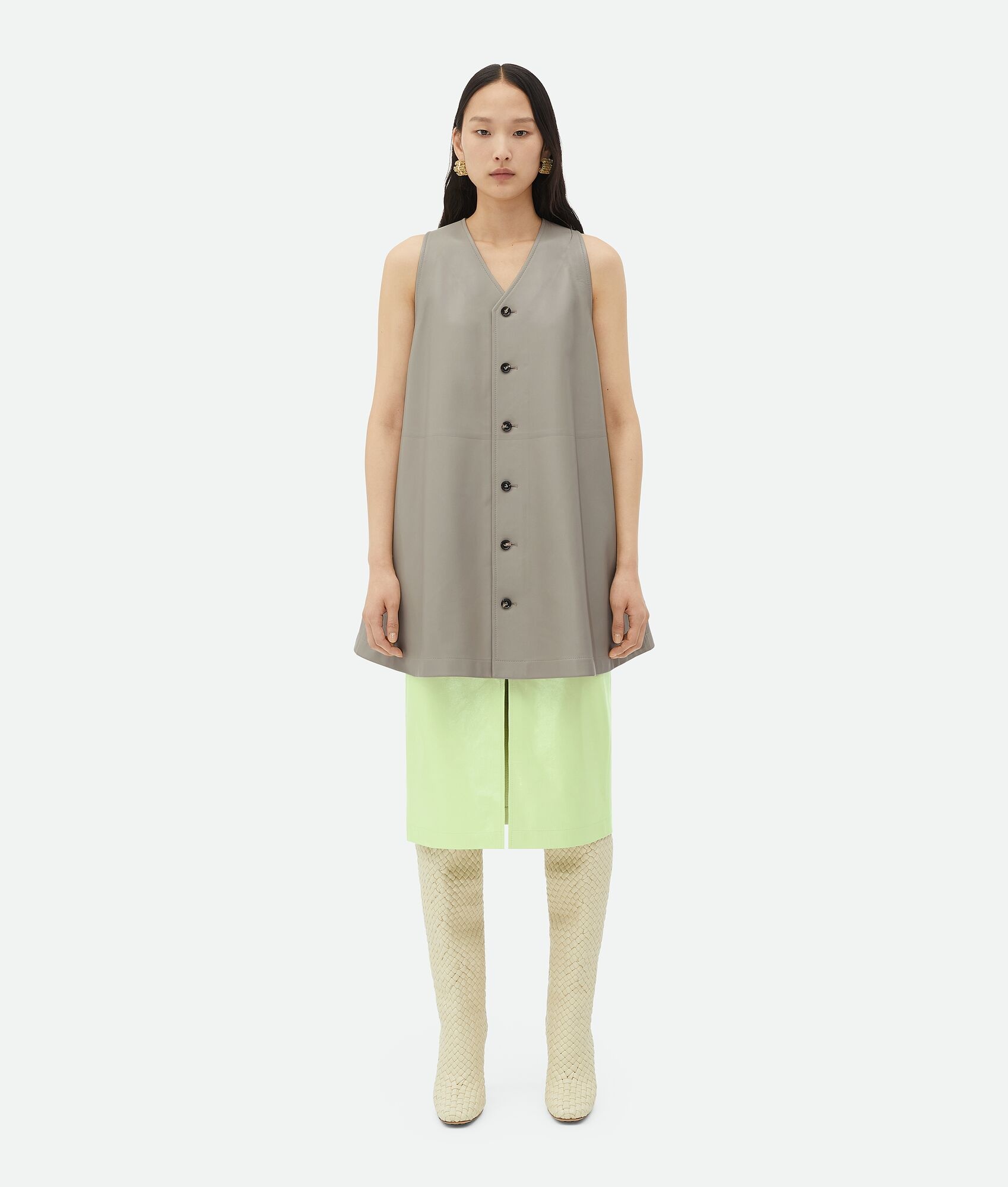 スカート BOTTEGA VENETA Fluo Yellow Shearling Skirt Bottega Veneta - Madame embellished leather pumps Bottega Veneta