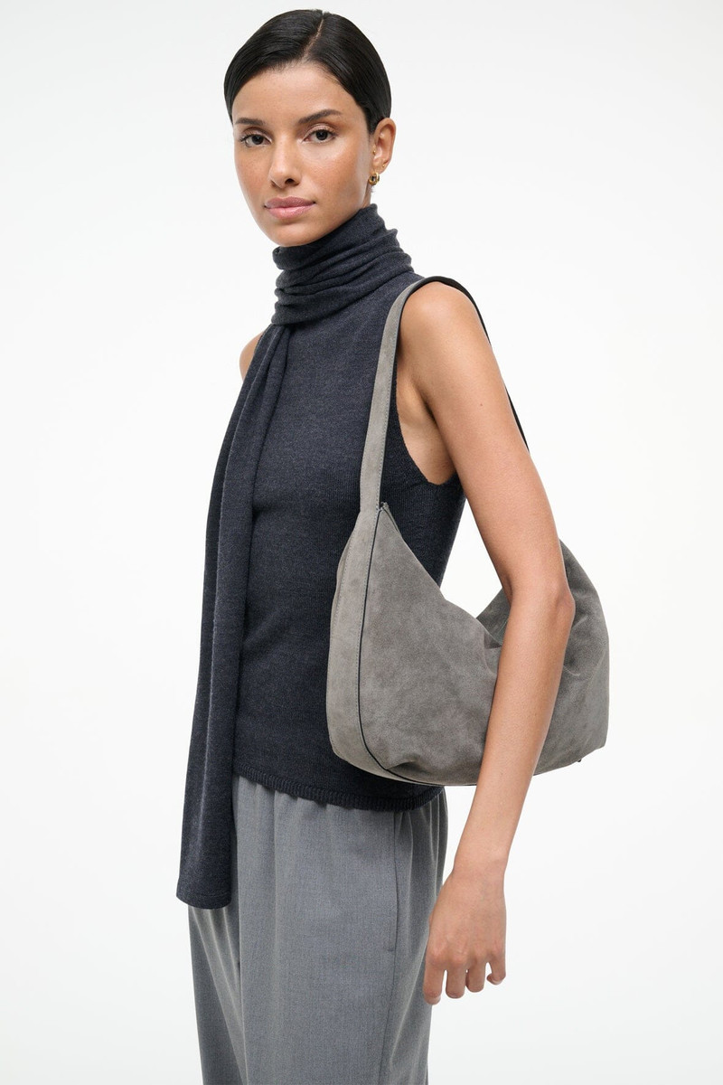 STAUD STAUD LARGE DEMY SHOULDER BAG STORM SUEDE outlook