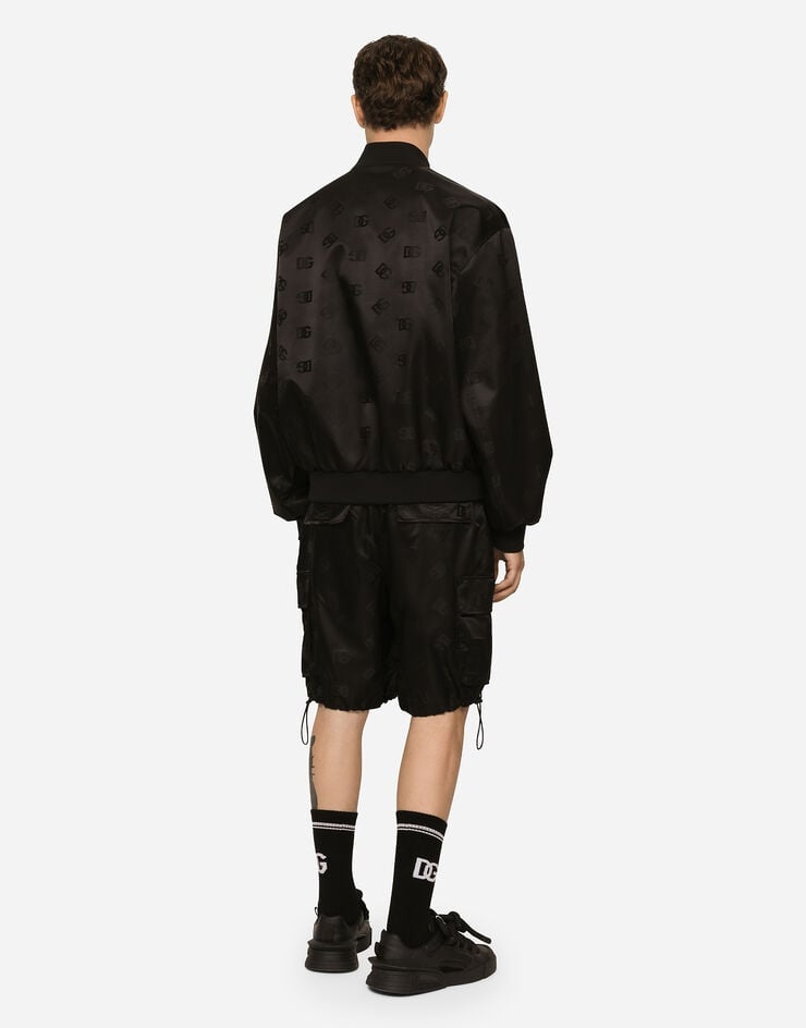 Satin jacquard cargo shorts with DG Monogram detail - 3