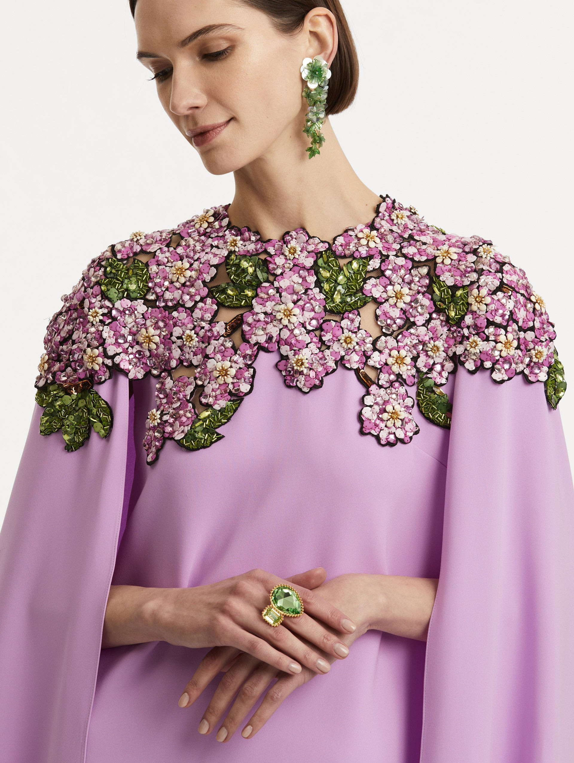 MOSAIC SEQUIN FLORAL EMBROIDERED CAFTAN - 5
