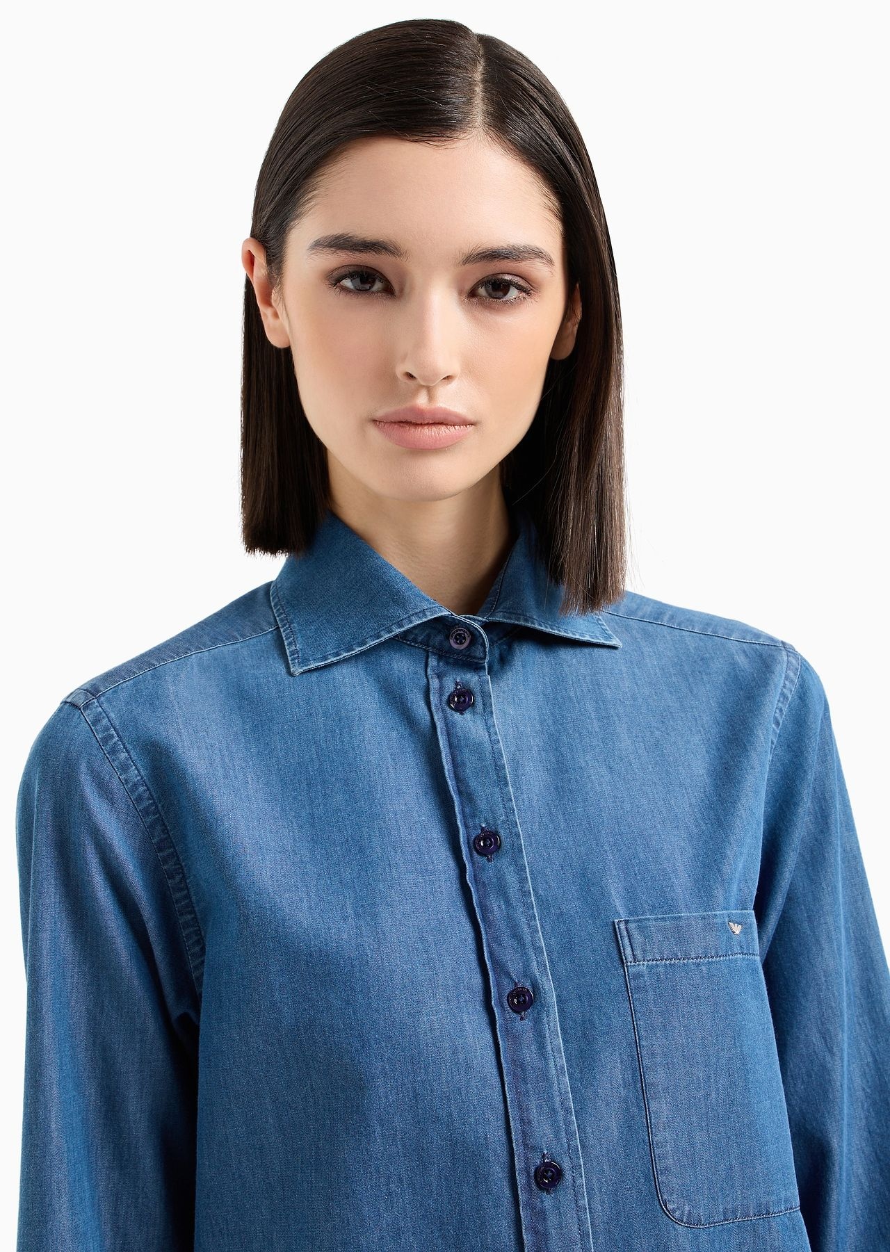 Stone-washed denim shirt - 5