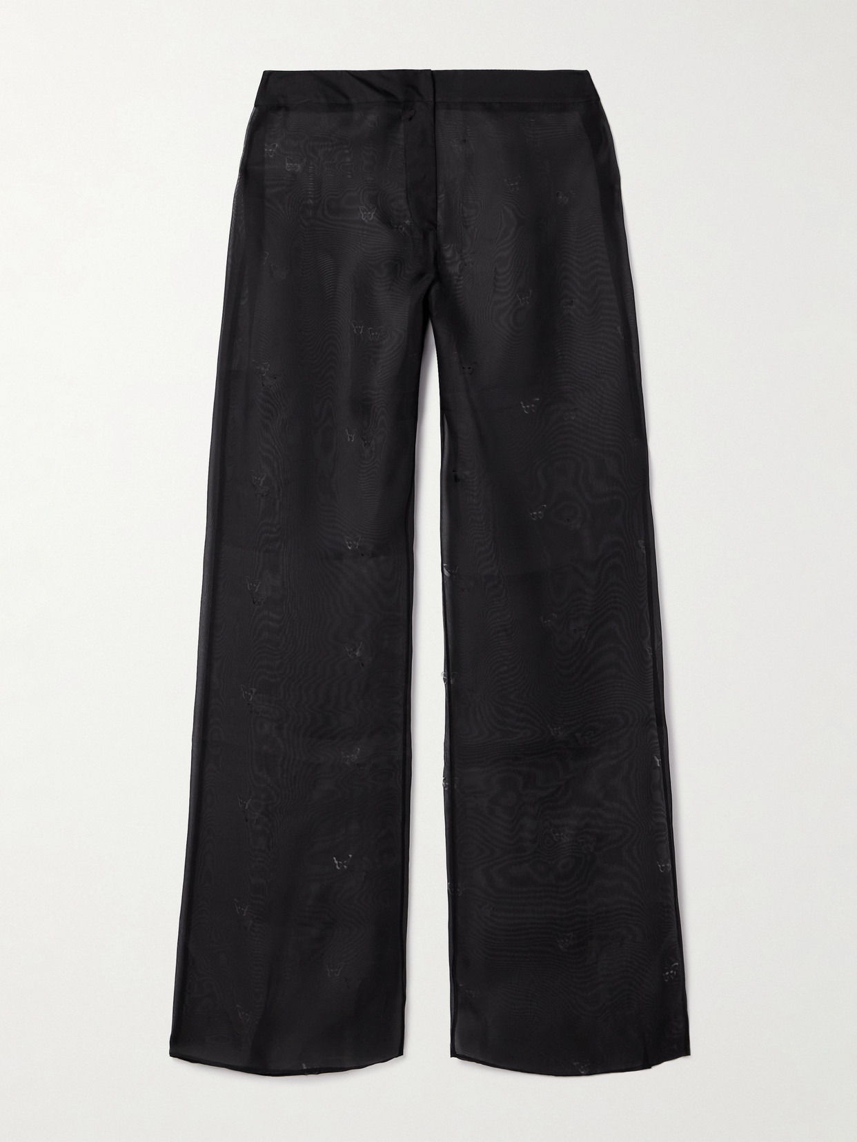 Cutout Silk-organza Straight-leg Pants - 1
