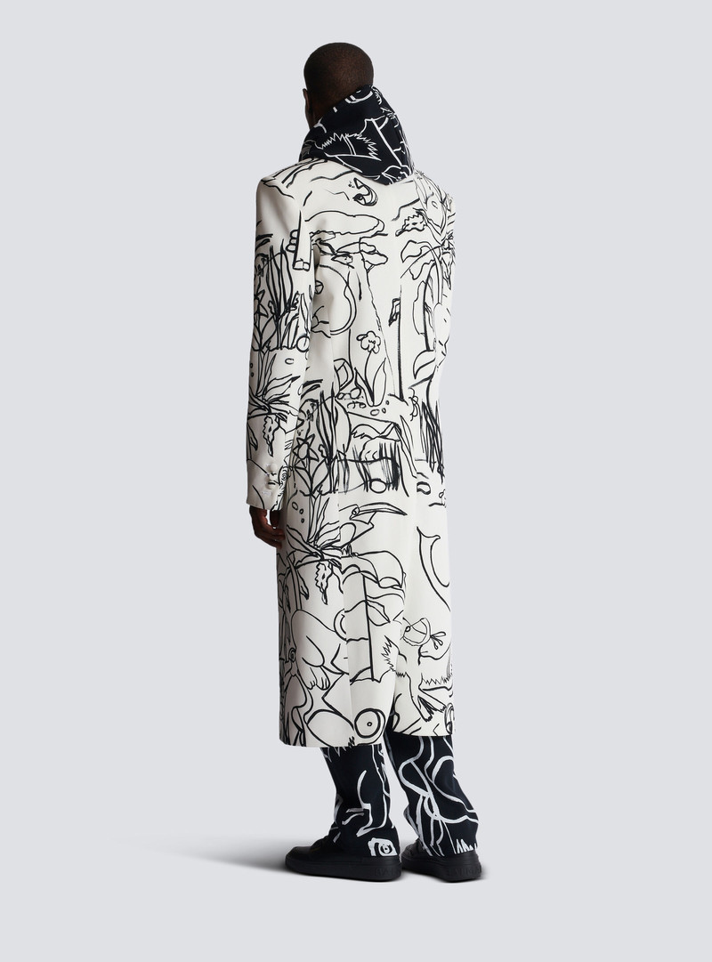 Disney x Balmain: The Lion King - Long crepe coat with Enfant Précoce print 4