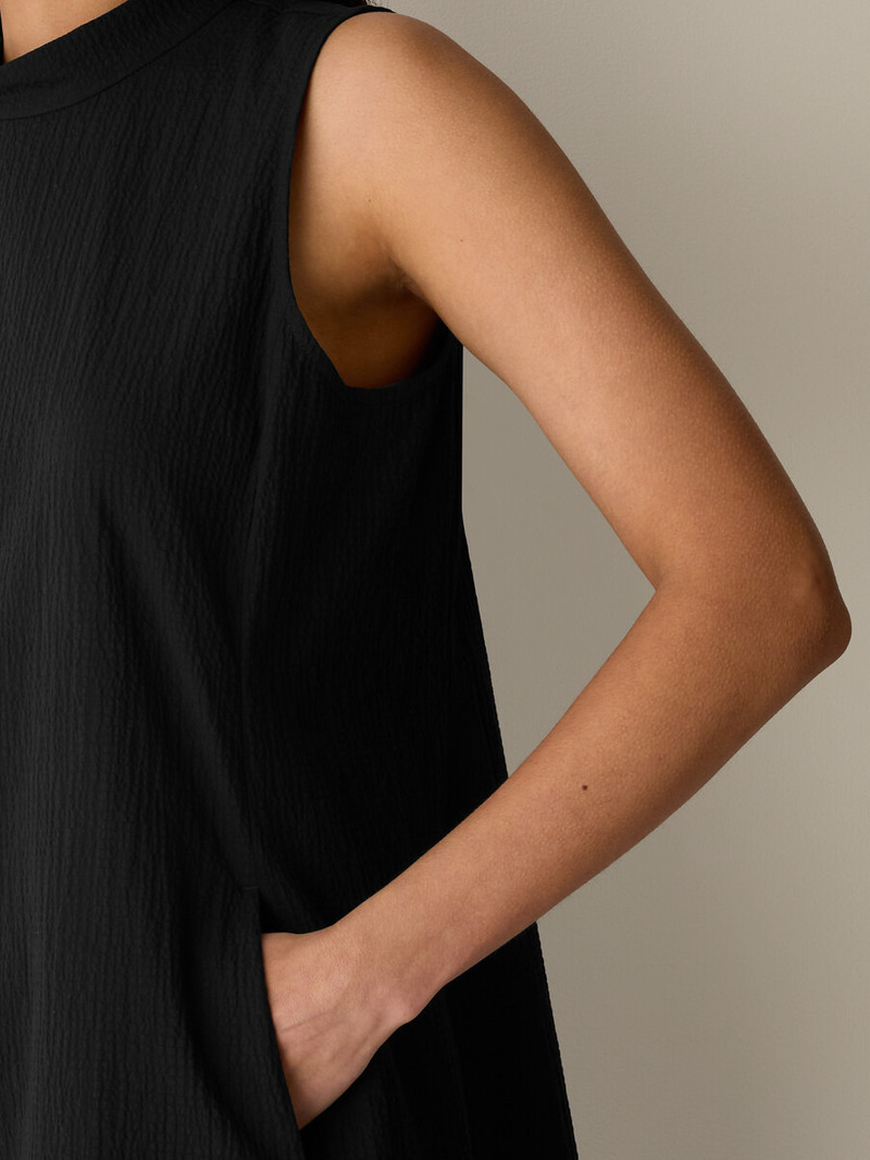 Organic Cotton Pucker Mock Neck Dress 5