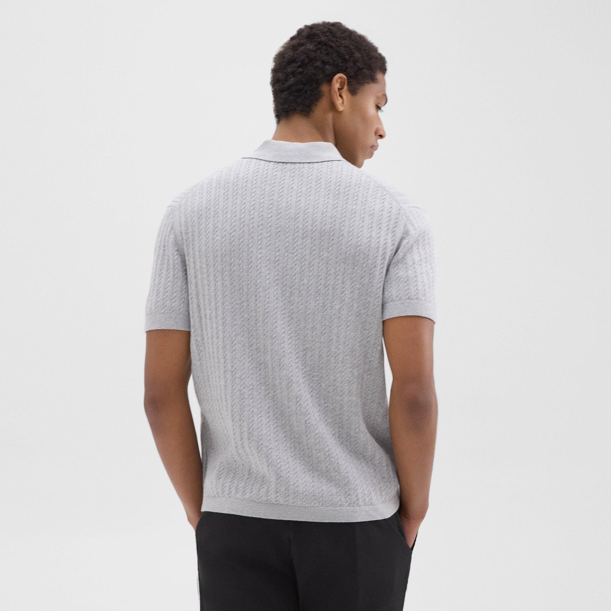Cable Knit Polo in Cotton - 4