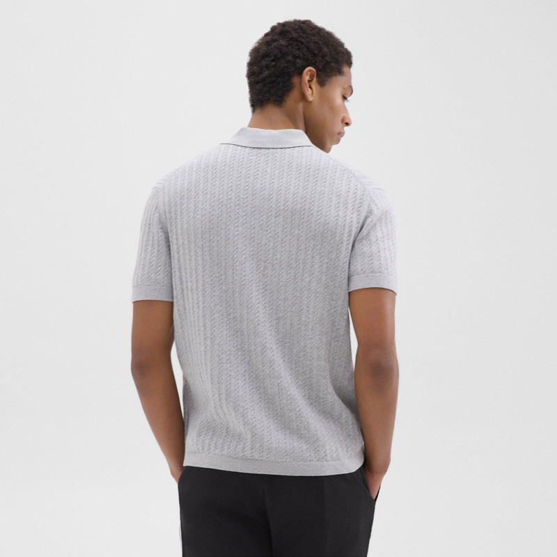 Cable Knit Polo in Cotton 4
