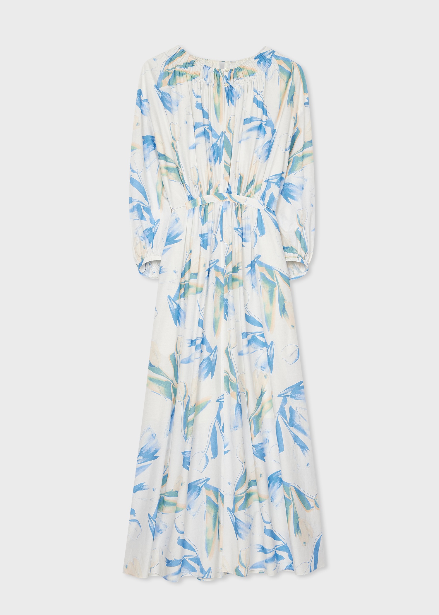 Women's 'Tulip' Print Cotton-Silk Blend Dress - 1