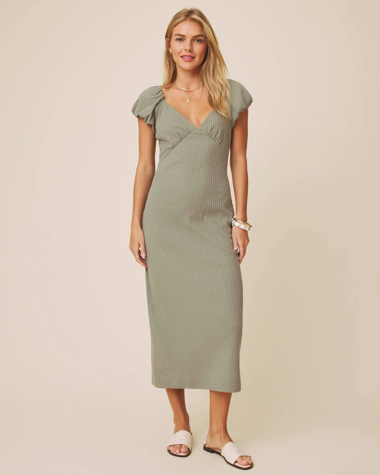 Dawn Puff Sleeve Midi Dress - 1