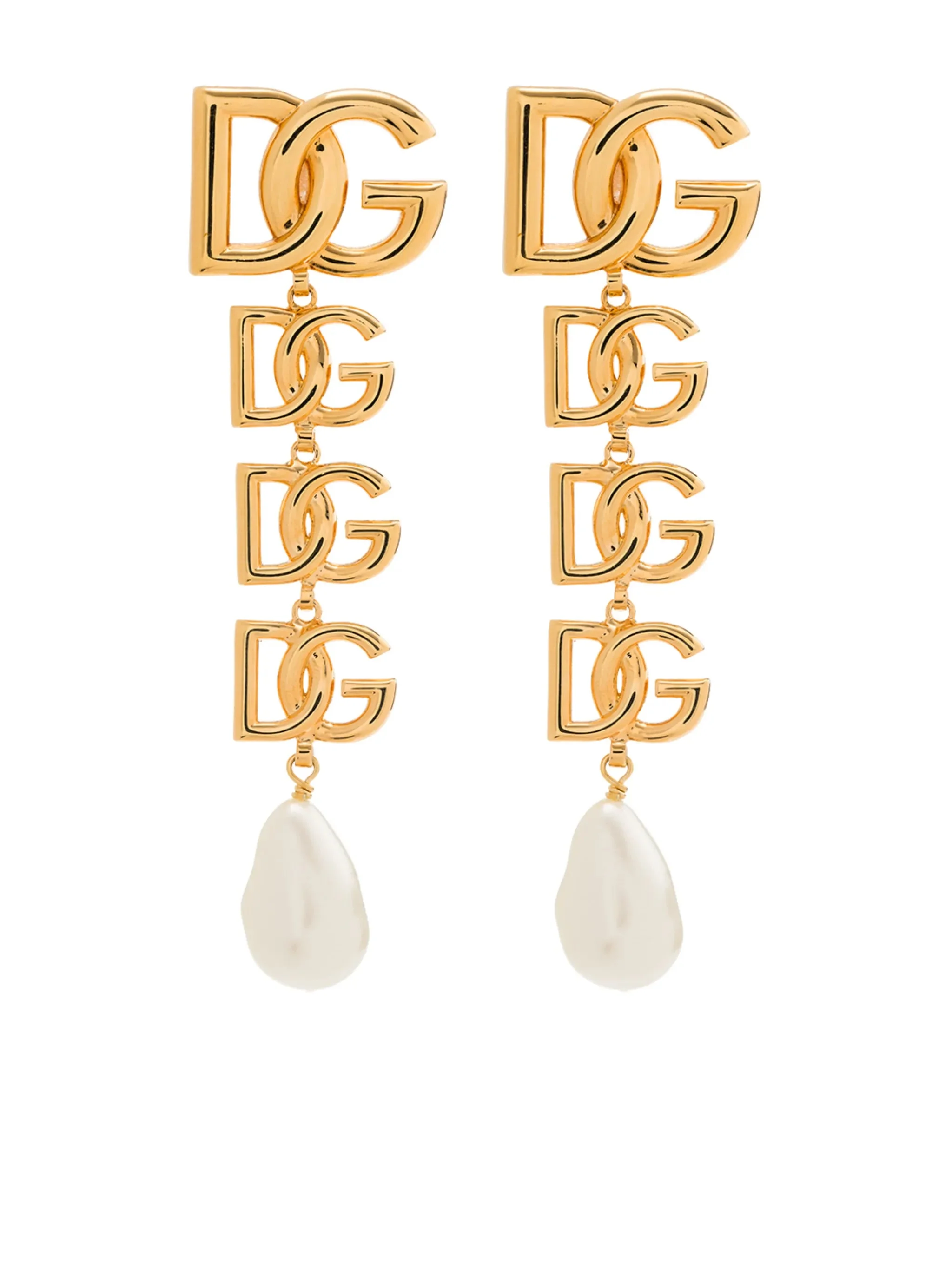 Dolce & Gabbana DG Logo Pearl-embellished Earrings - 1