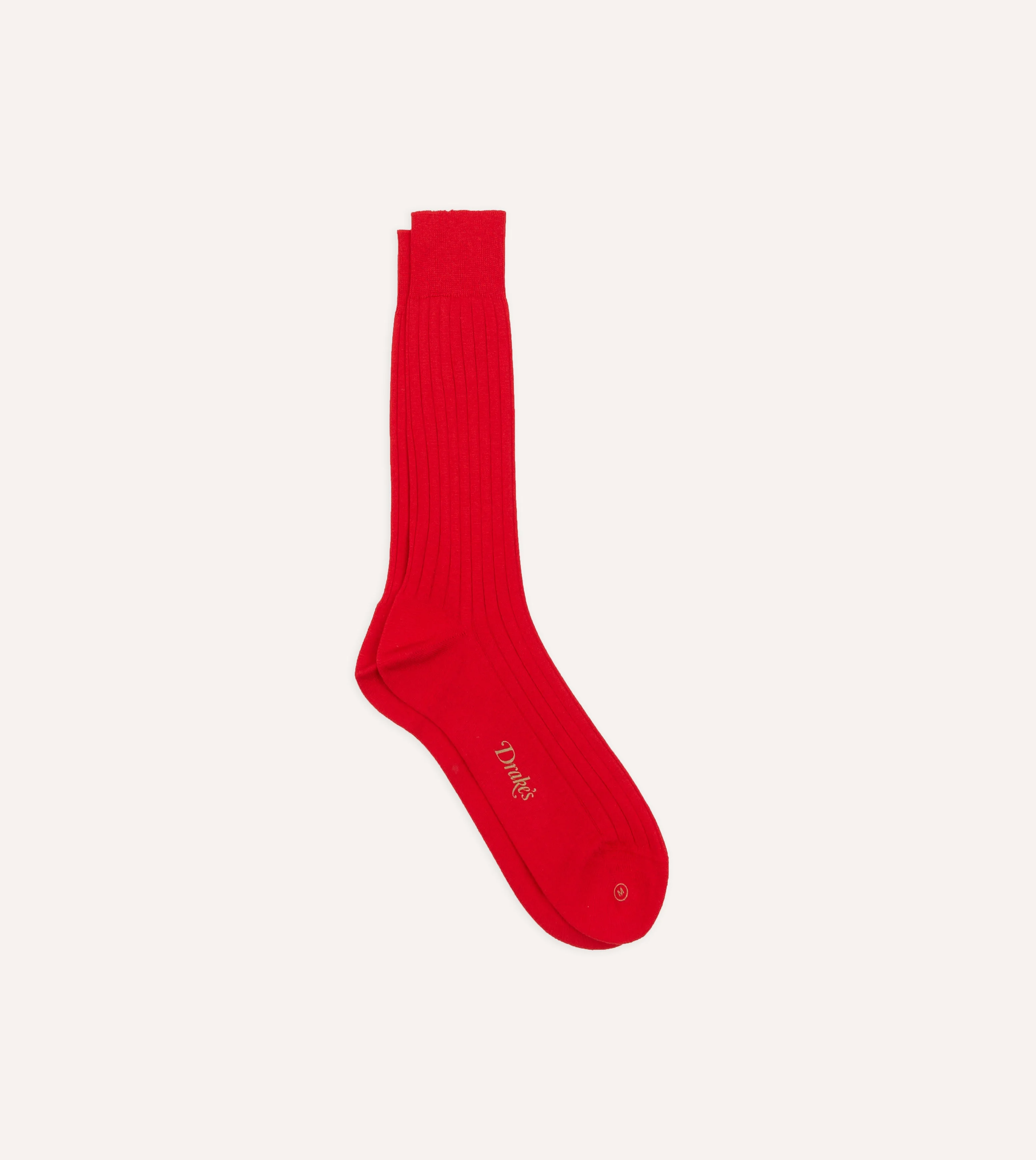 Red Cotton Mid-Calf Socks - 1
