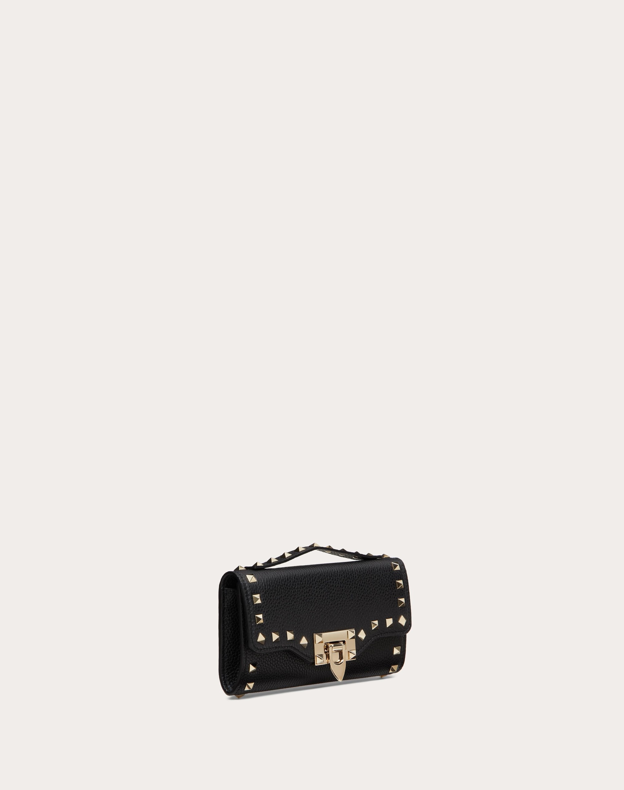 ROCKSTUD GRAINY CALFSKIN WALLET WITH CHAIN STRAP - 3