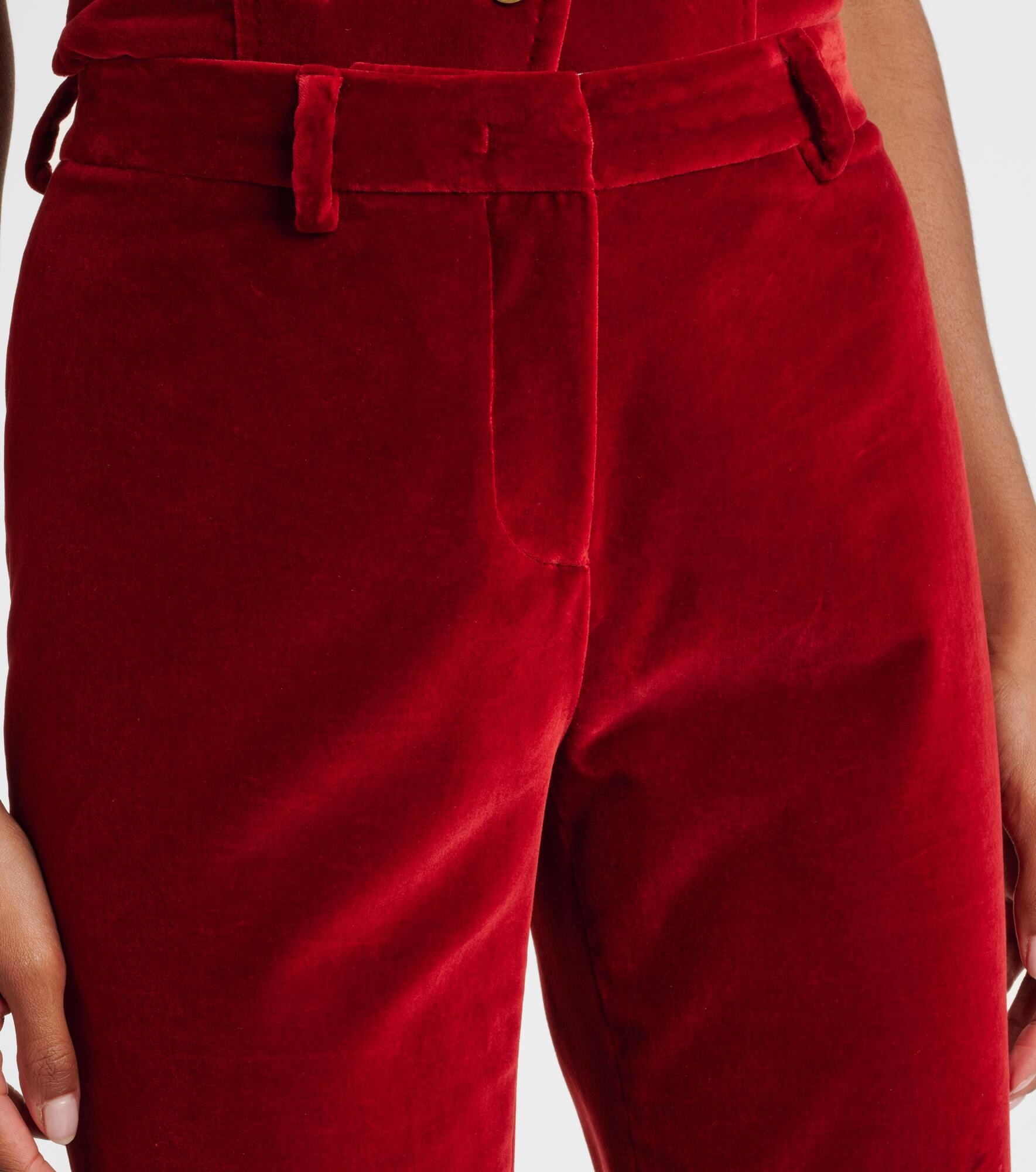 Cotton velvet flared pants - 4