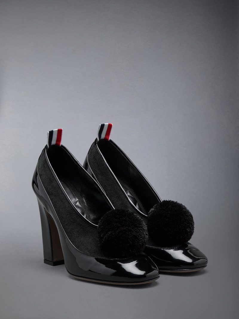 CALF SUEDE POM POM OPERA PUMP 90MM 2