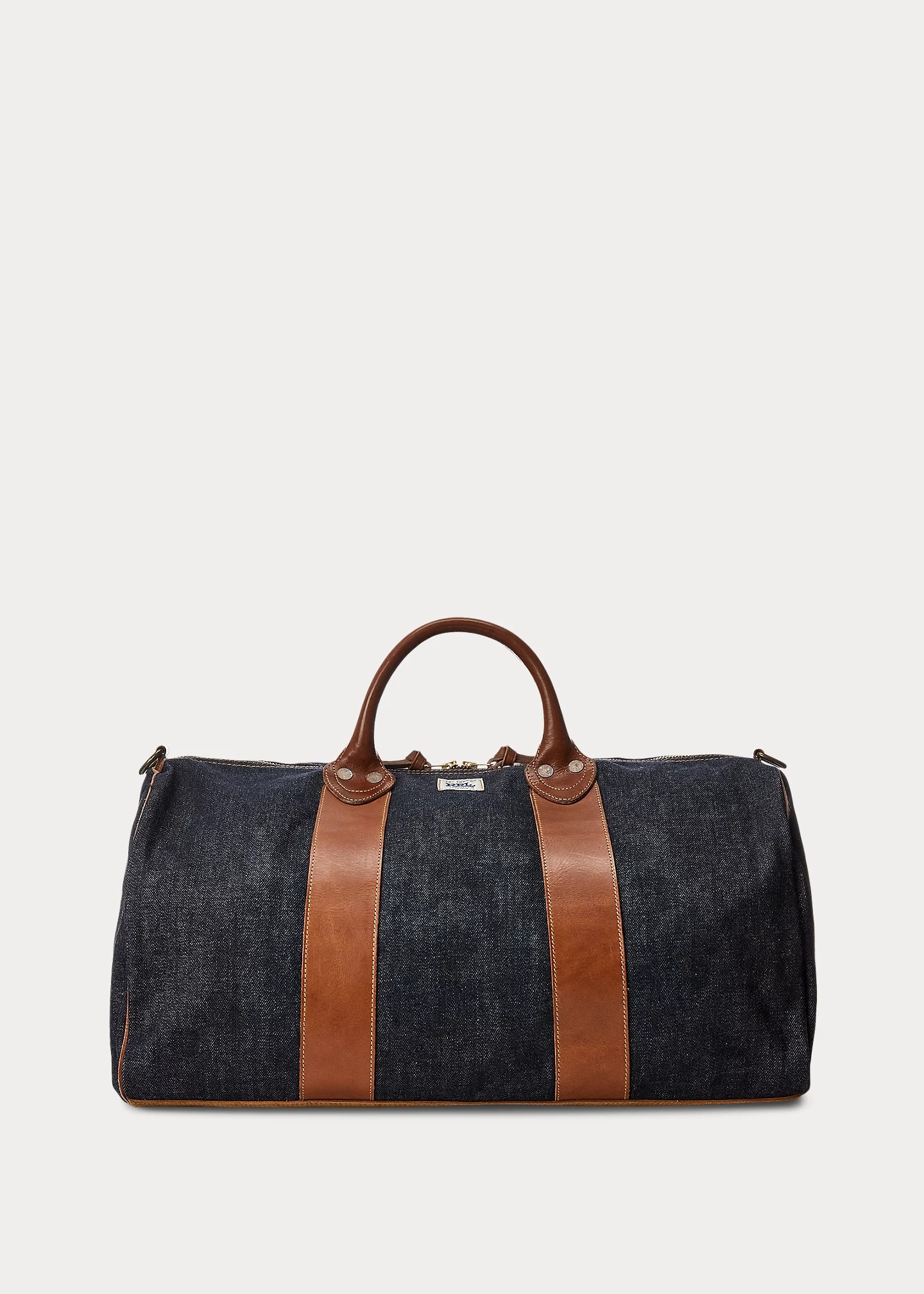 Leather-Trim Denim Duffel - 1