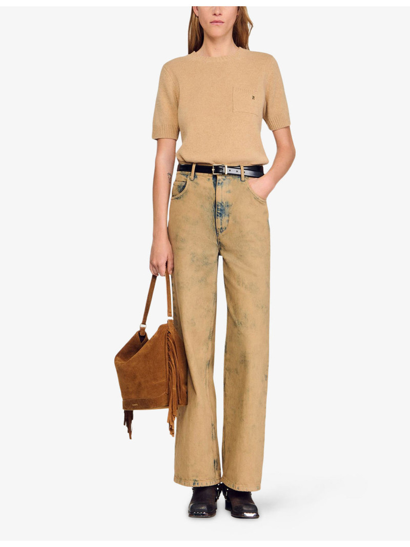 Sandro Logo-Embroidered Short-Sleeve Wool Jumper outlook