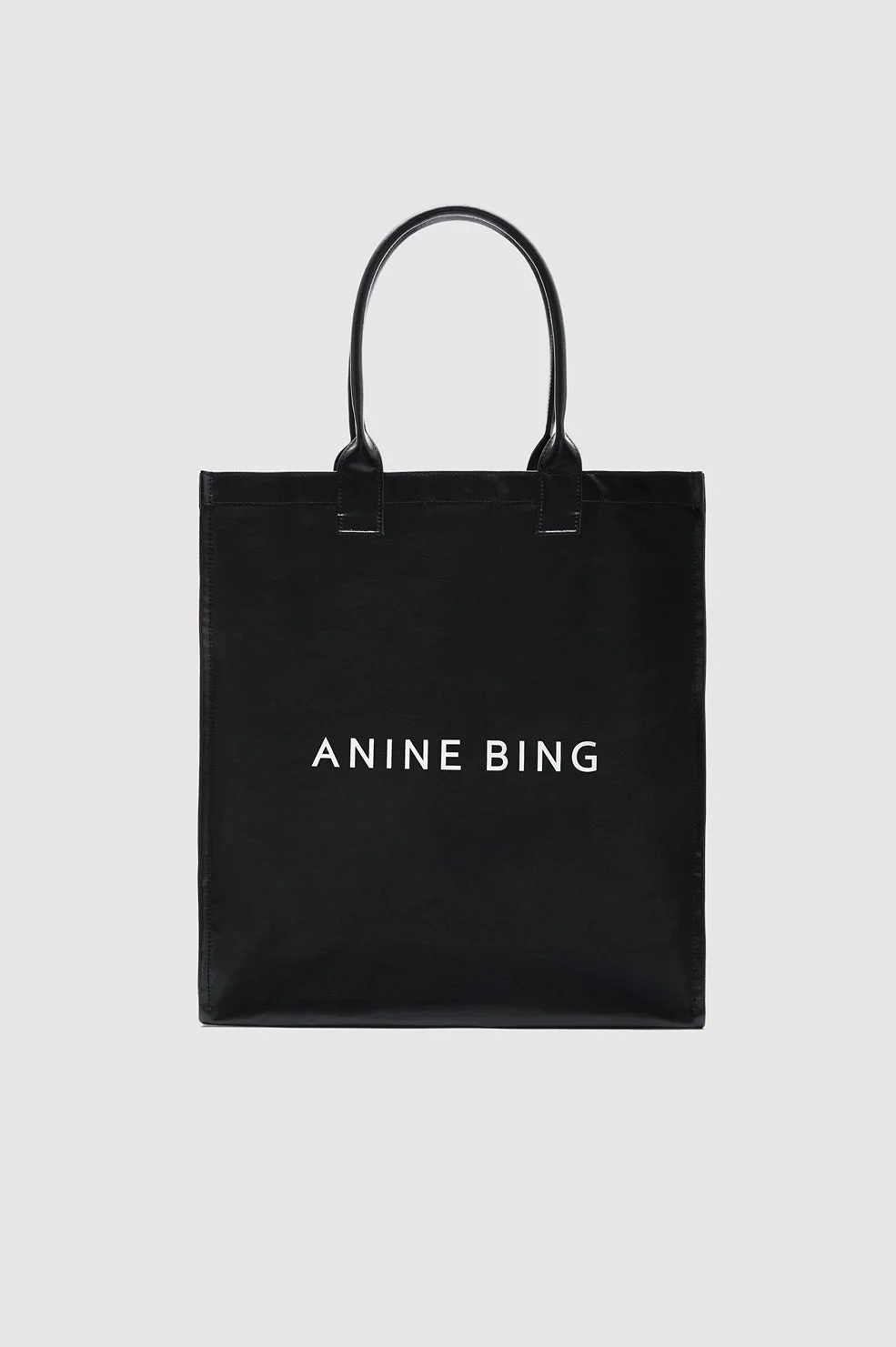 Leonie Coated Canvas Tote - Black - 1