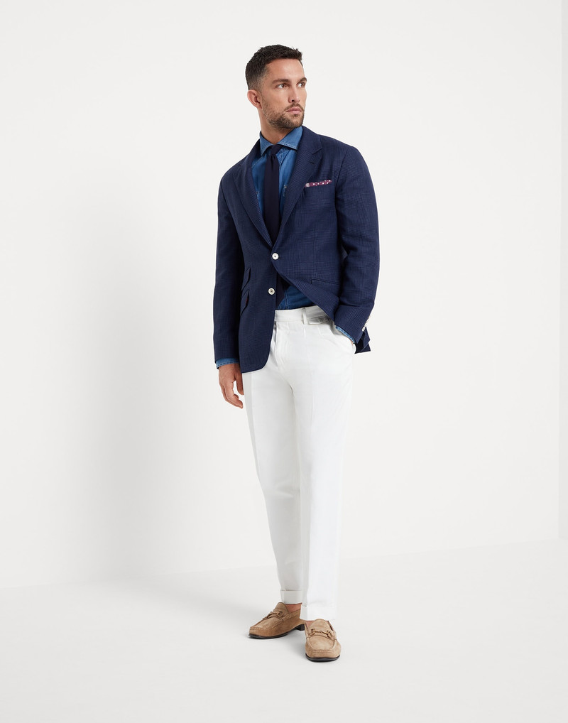 양모, 린넨 및 실크 프린스 웨일스 deconstructed Cavallo blazer 5