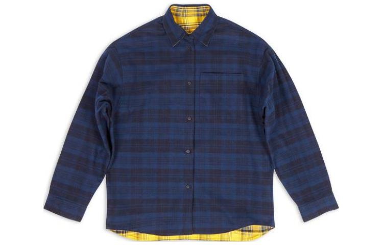 Balenciaga Reversible Oversized Check Overshirt 'Yellow Blue' 720105TNM277660 - 2