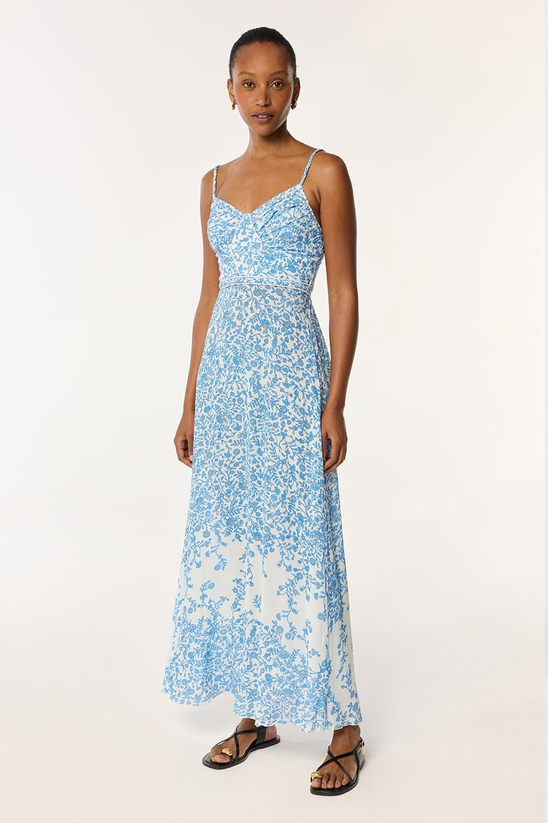 Poupette St Barth Long Dress Cara - Blue Lazuli outlook