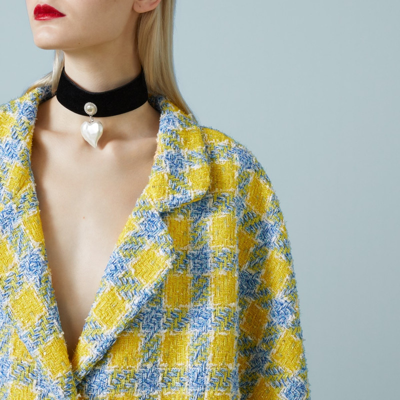 Check lamé tweed jacket 3