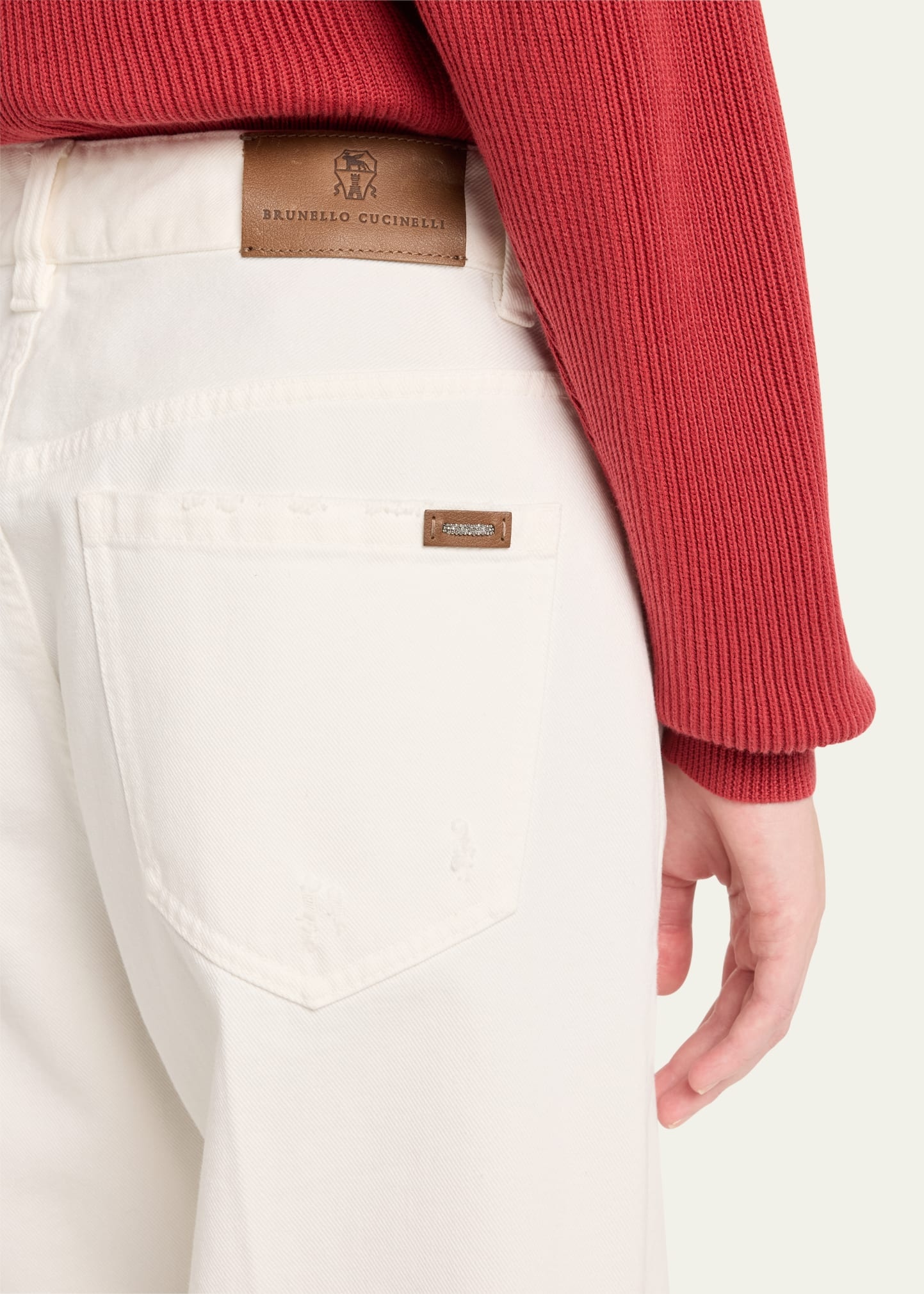 Contemporary Garment Dye Denim Pants with Sartorial Touch - 5