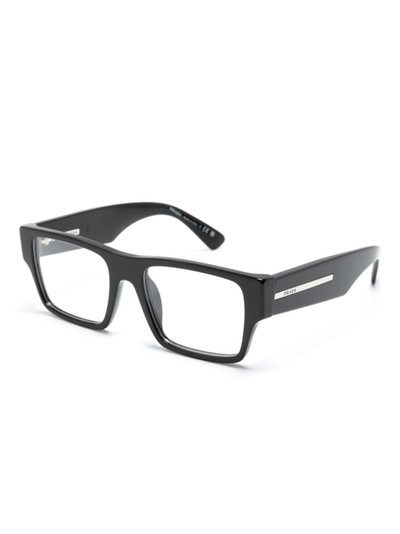 Prada logo-print rectangle-frame glasses outlook