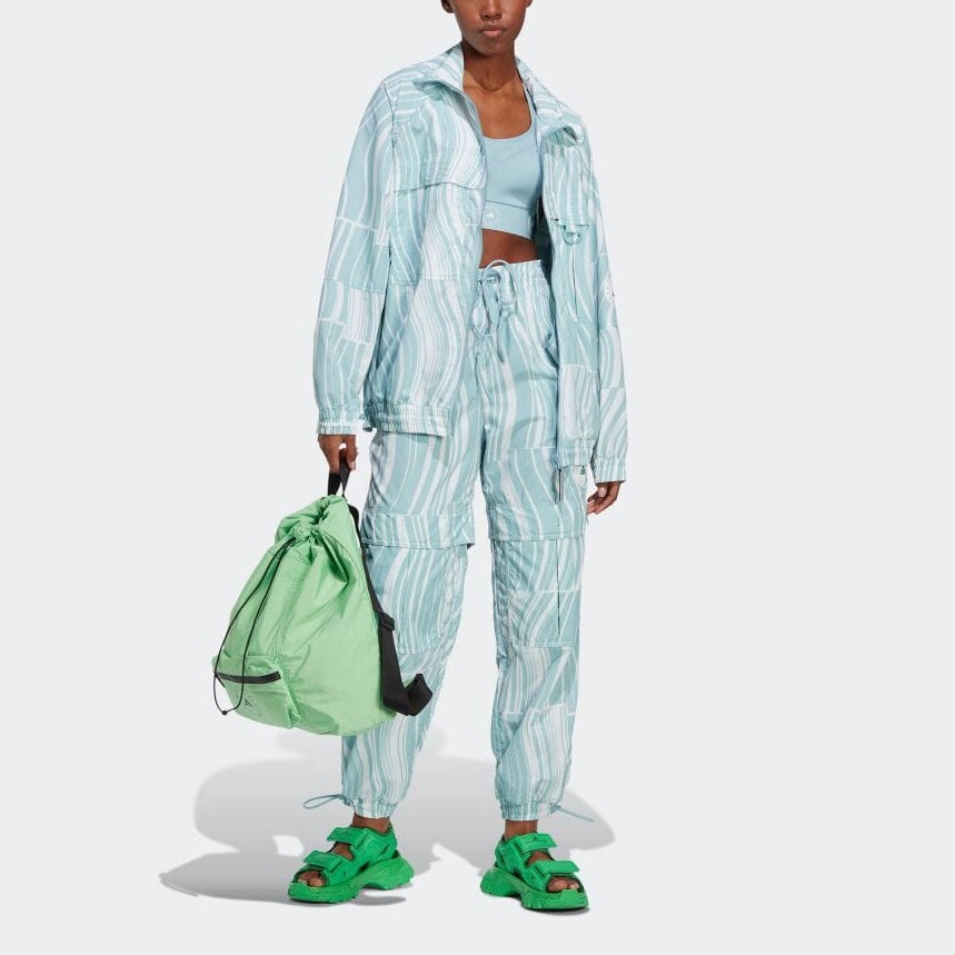 (WMNS) adidas By Stella McCartney Truecasuals Printed Track Pants 'Blue White' HT1103 - 2