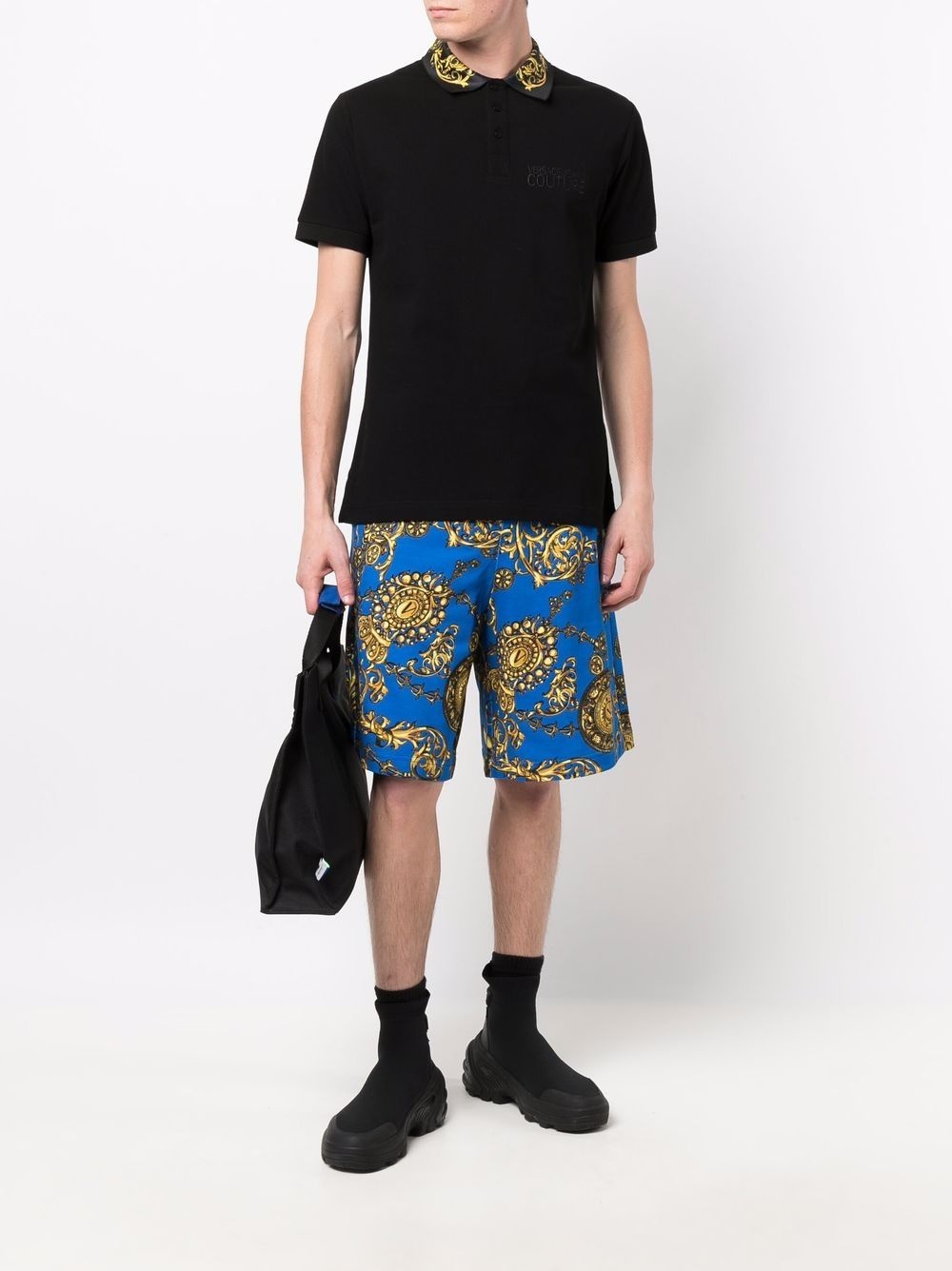 Barocco-print cotton deck shorts - 2