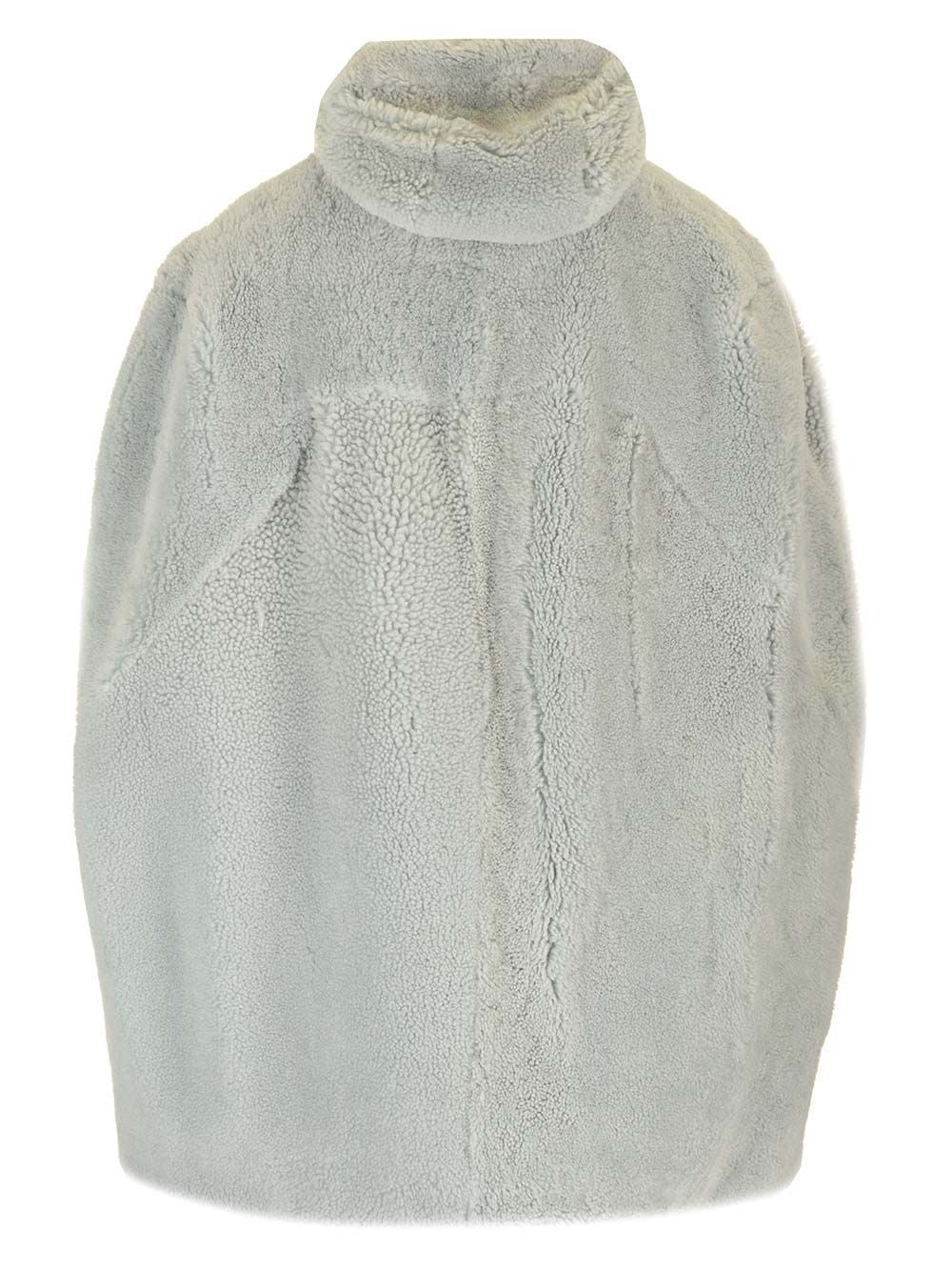 Shearling Vest Dresses Light Blue - 3