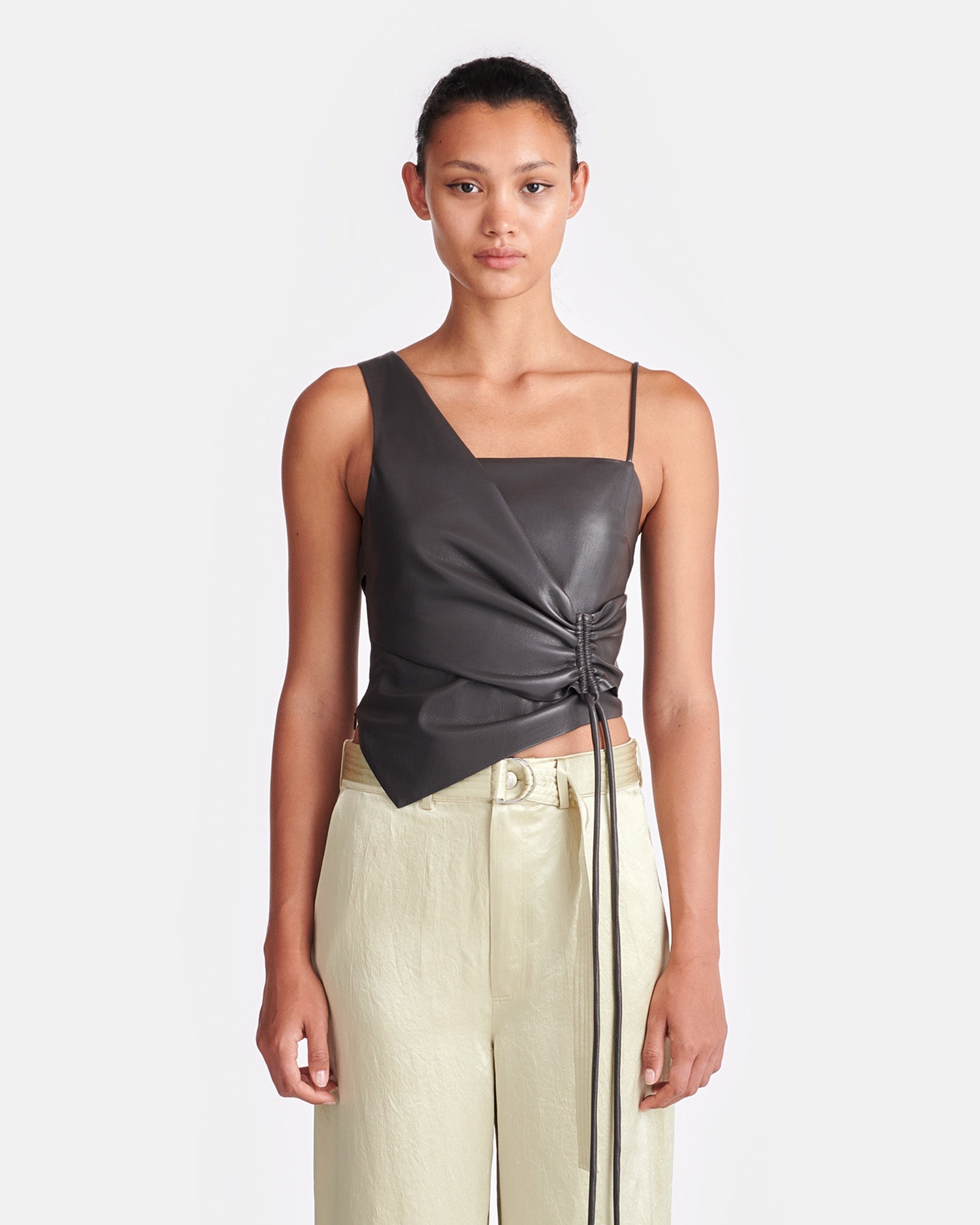 Asymmetric Okobor™ Alt-Leather Top - 2