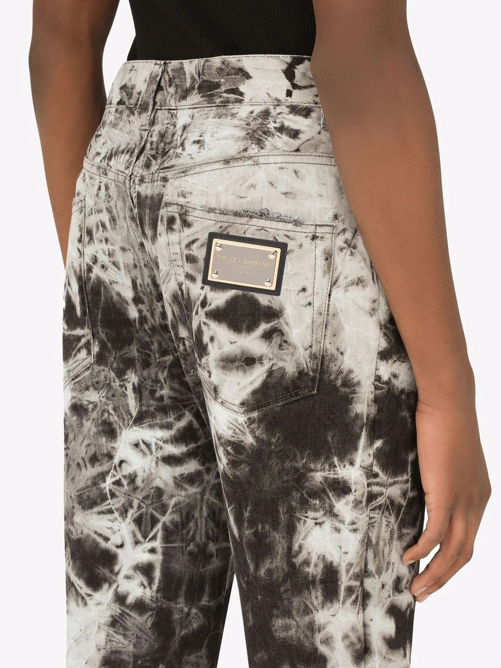 acid-wash two-tone jeans - 5