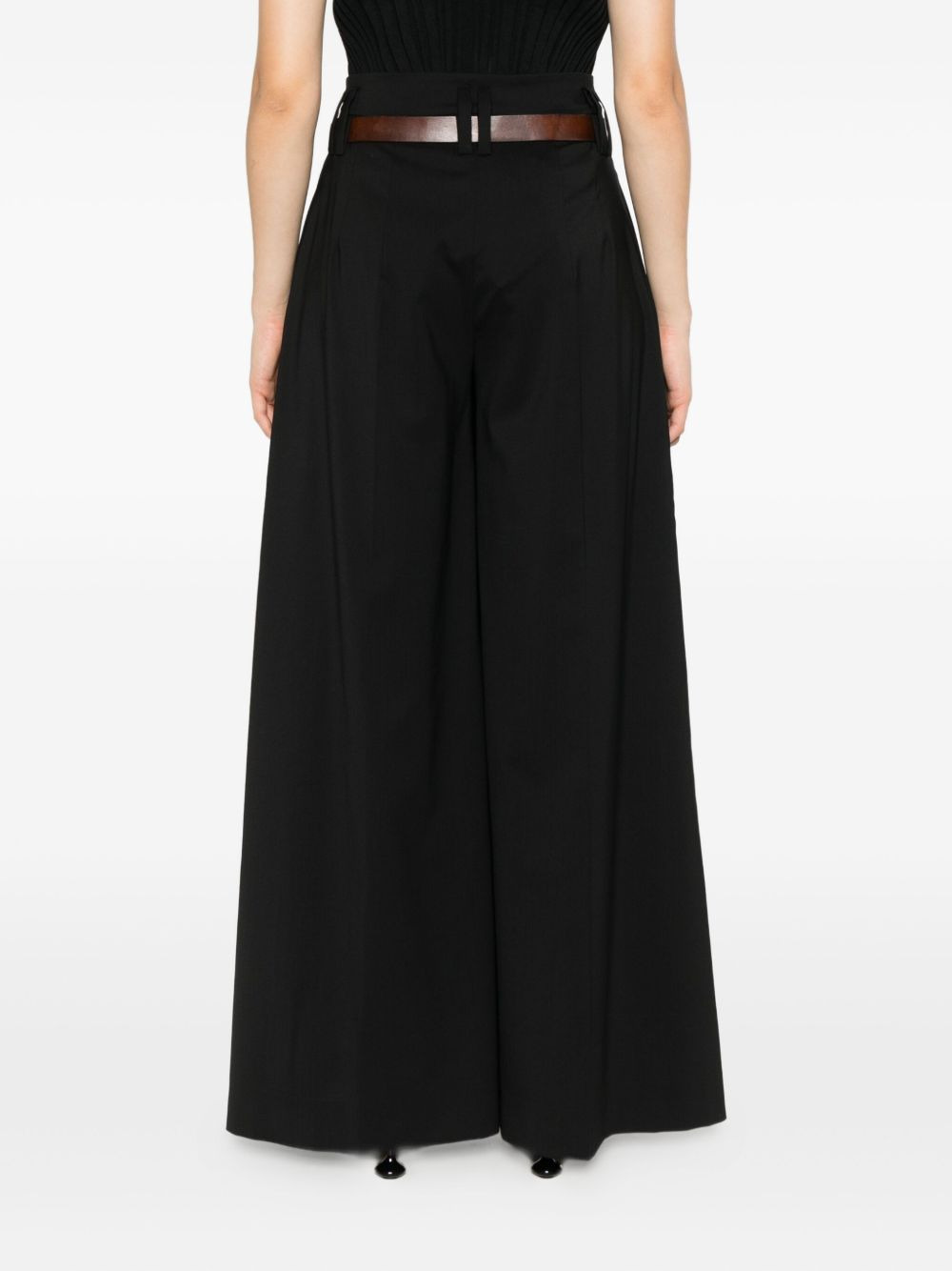 belted side-split trousers - 4