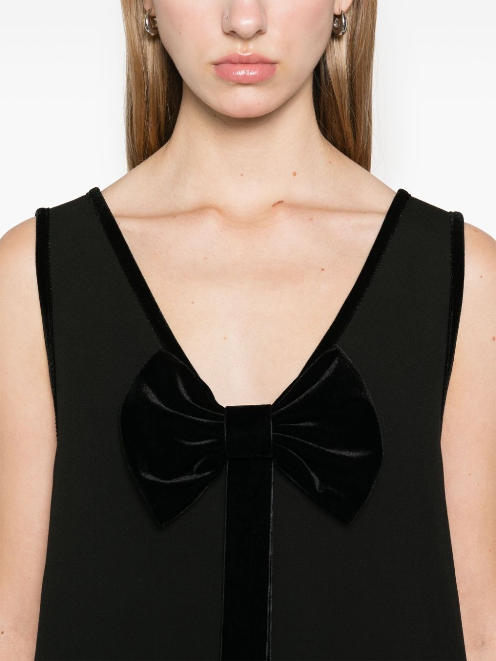 velvet-collar pinafore dress - 5