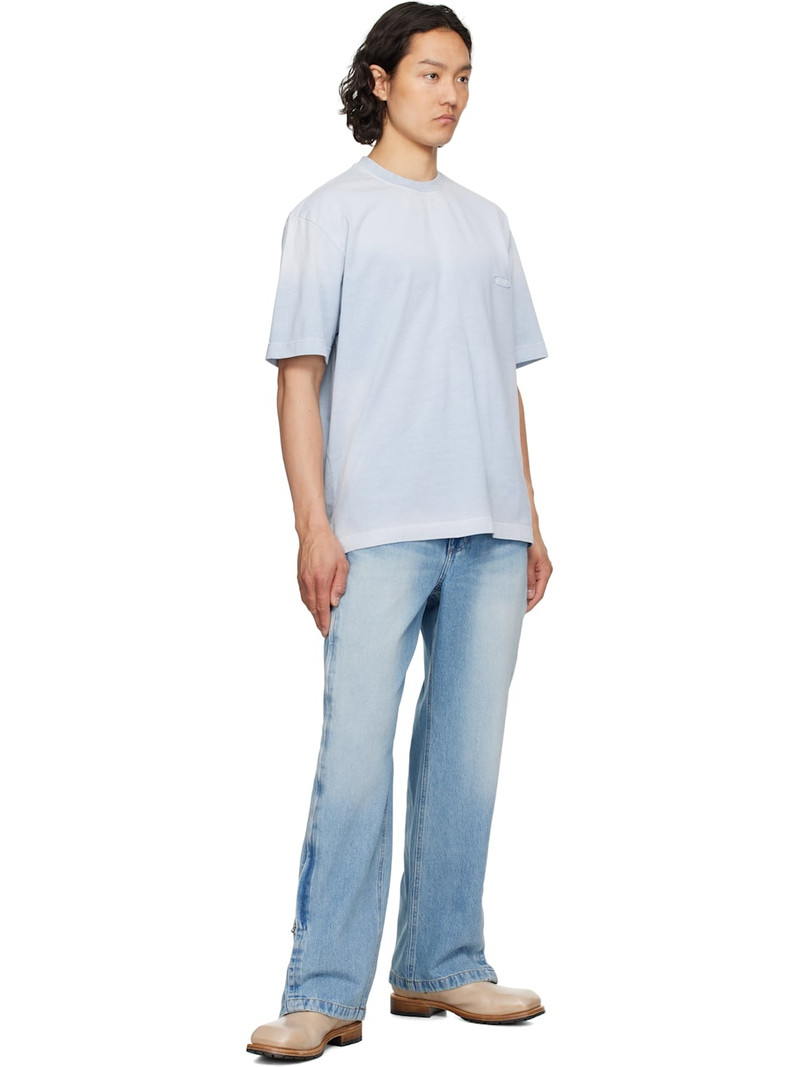 SOLID HOMME Blue Dyeing Back Logo T-shirt outlook