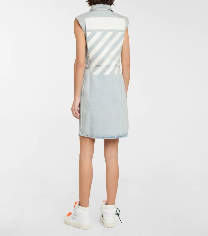 Diag cotton denim minidress 3