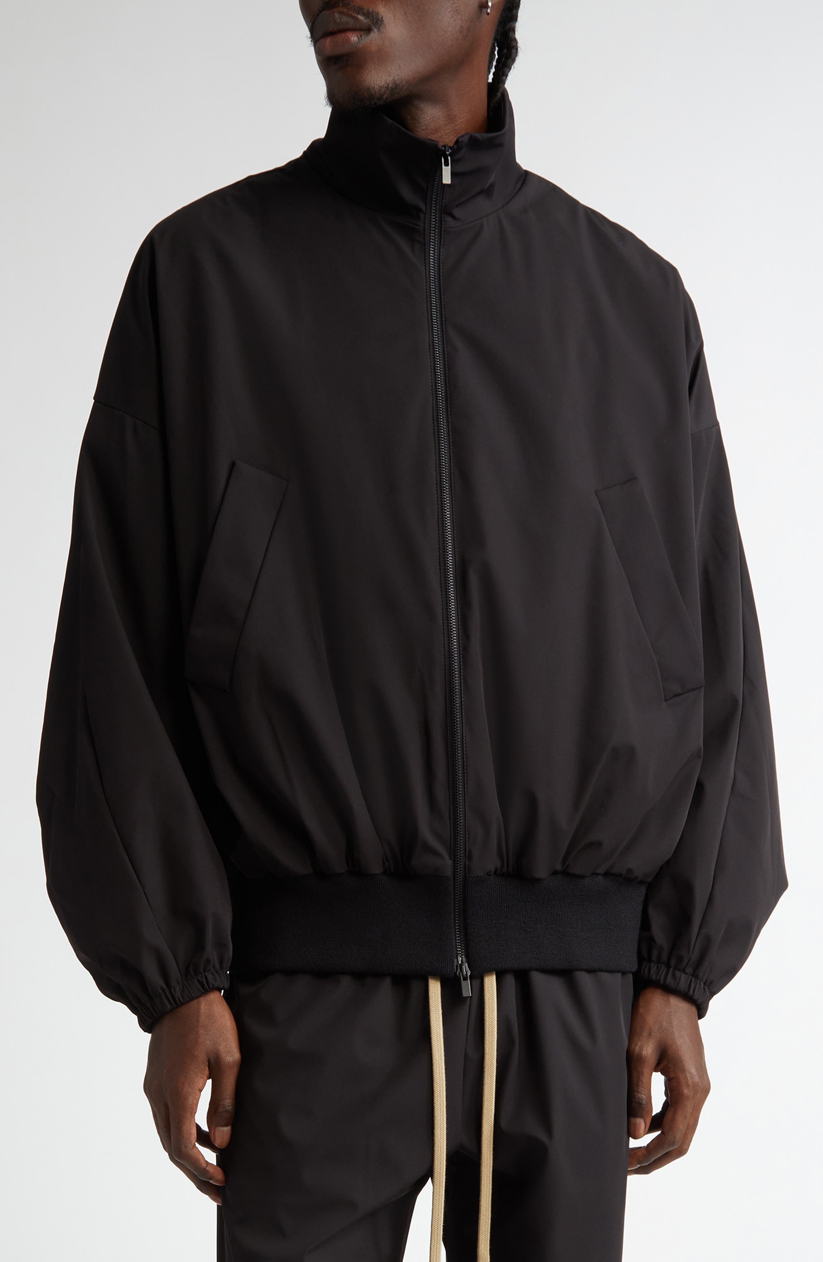 Fear of God Vented Stand Collar Track Jacket in Black at Nordstrom - 1