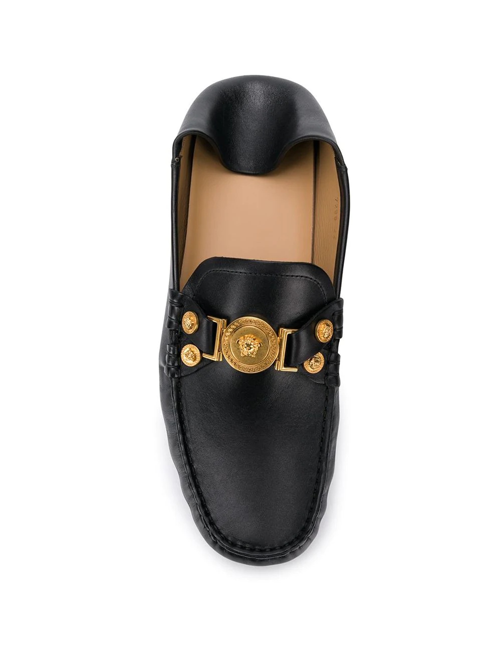 Medusa medallion leather loafers - 4