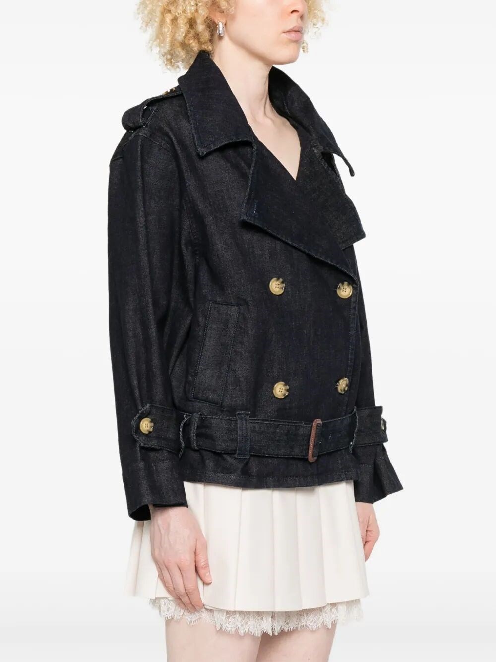Denim Trench Jacket - 4