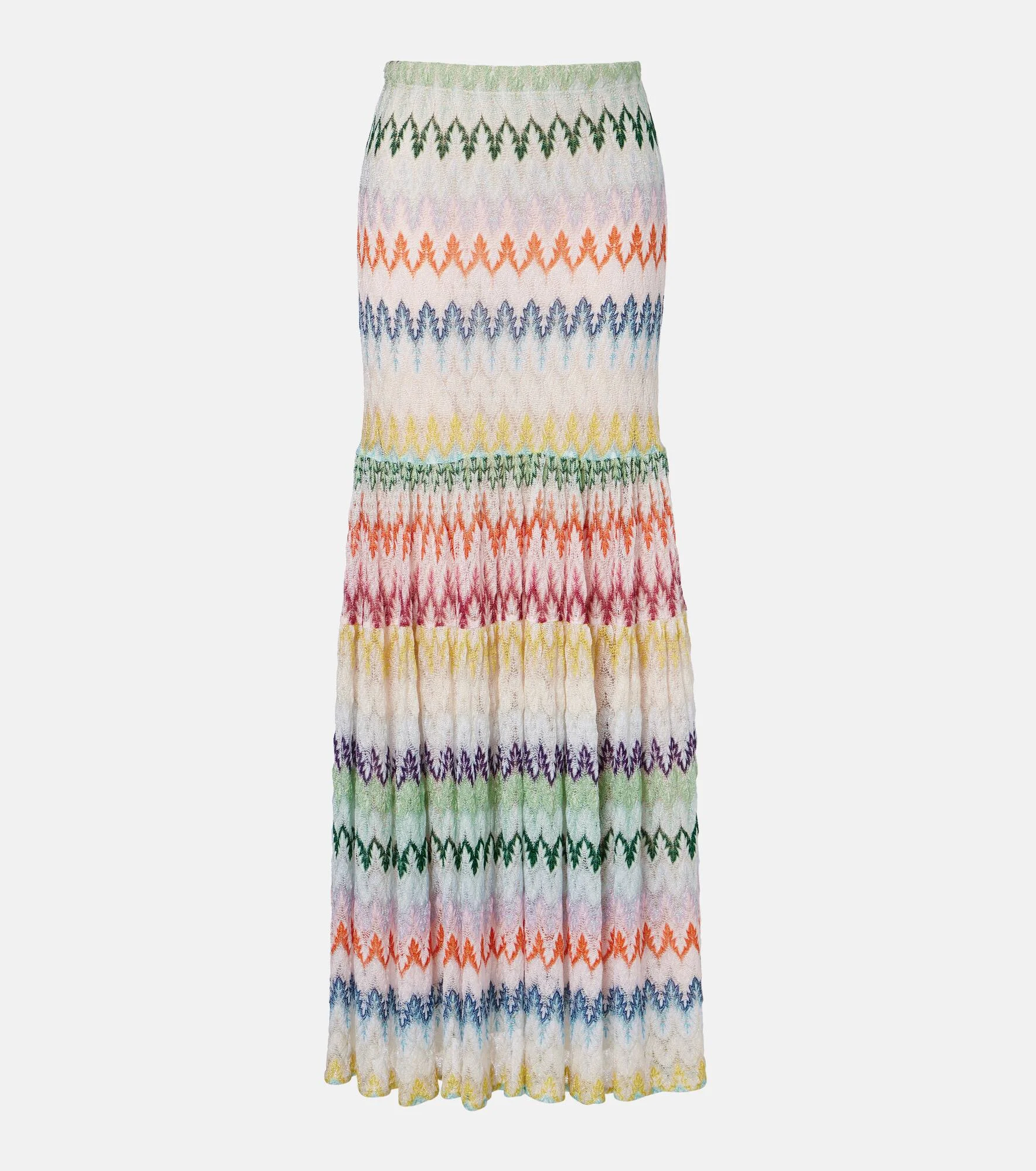 Tiered lamé maxi skirt - 1