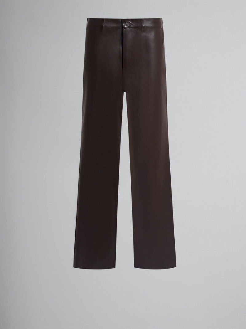 모카/Chestnut에 있는 모직 그리고 입히는 직물 Trouser - 1