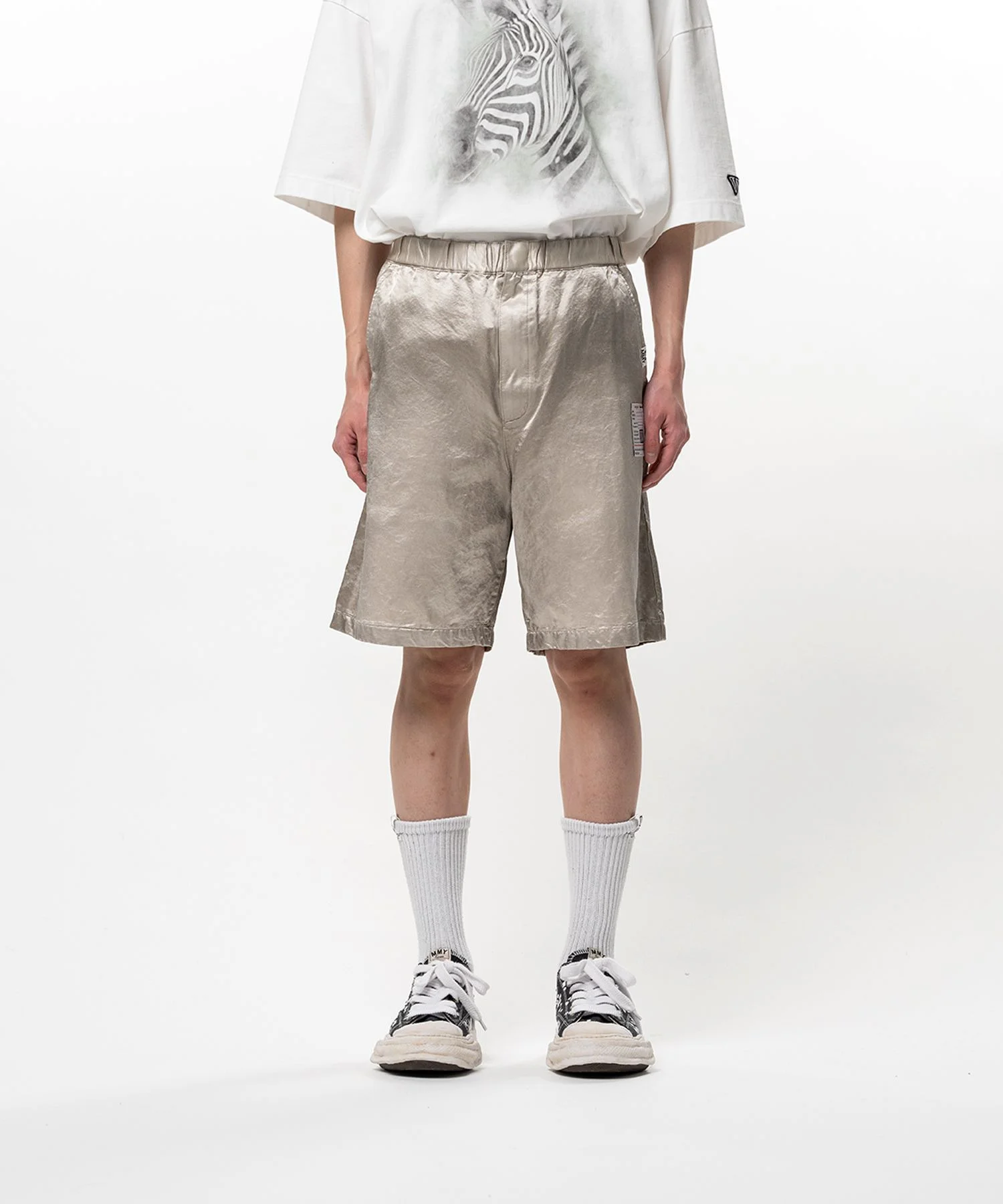 Sun Faded Like Satin Shorts - 1