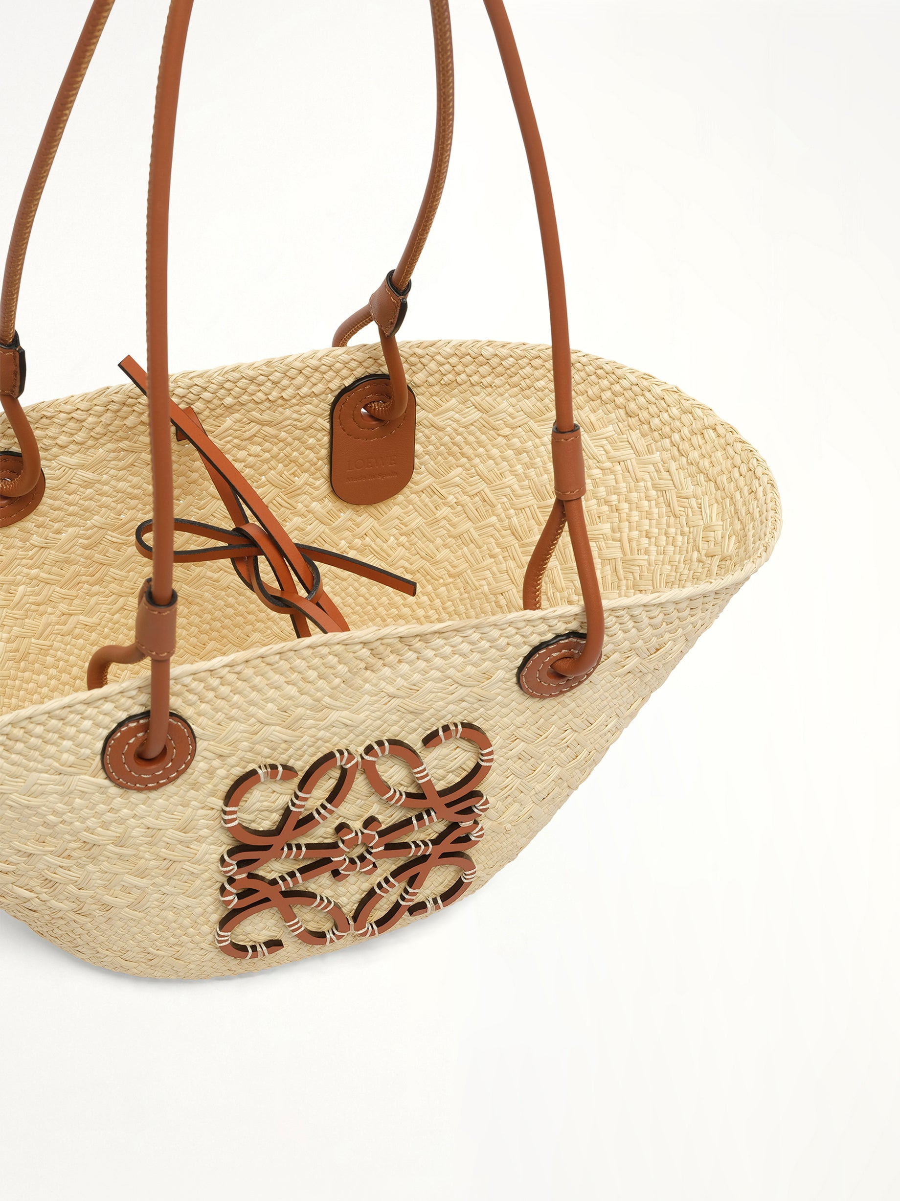 Small Anagram Basket Bag in Iraca Palm and Calfskin in Natural - 6